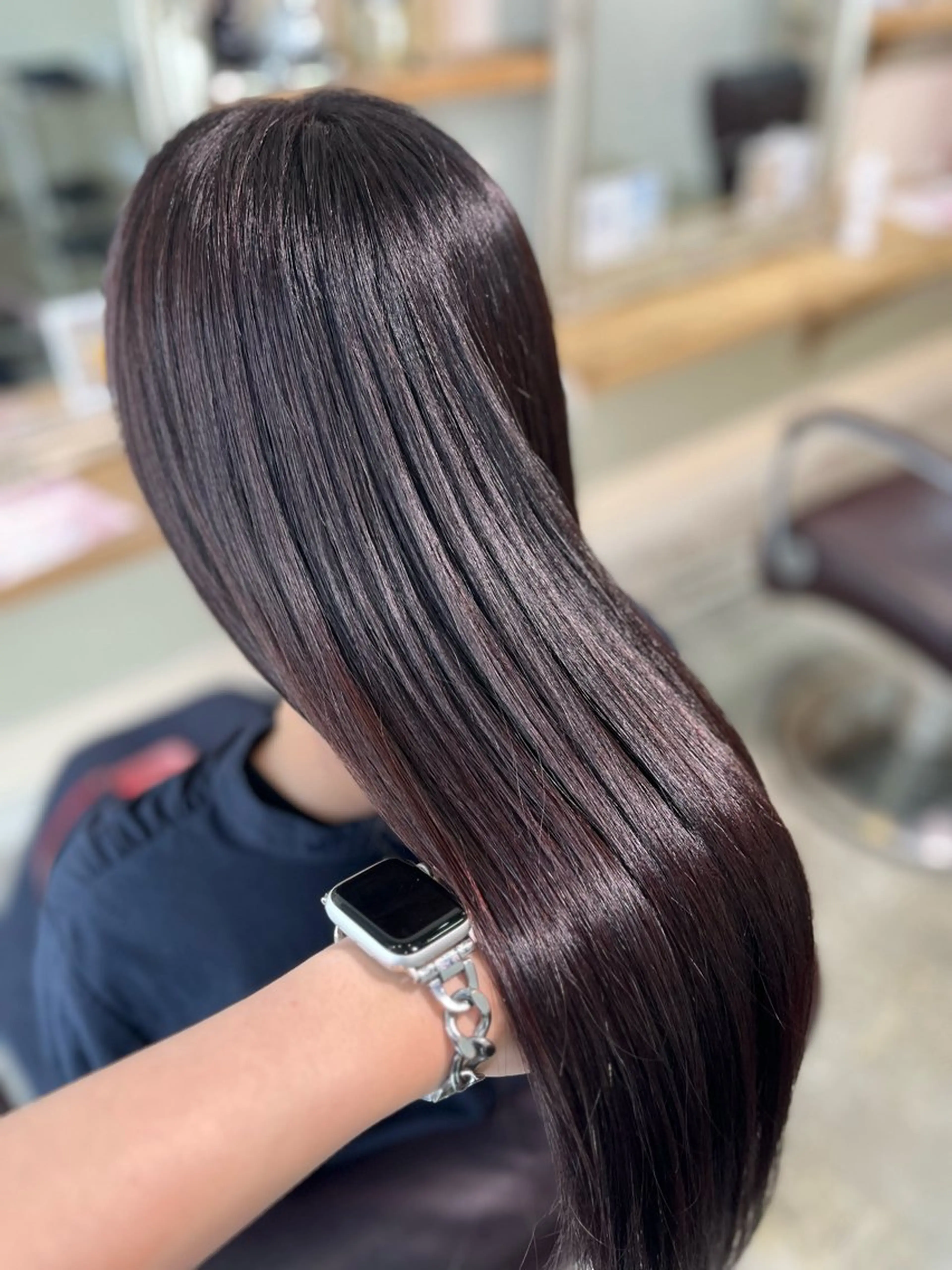 ロング カラー ヘアカラー トリートメント フェザーパーマ🌙 毛流れ yuzukiのヘアスタイル