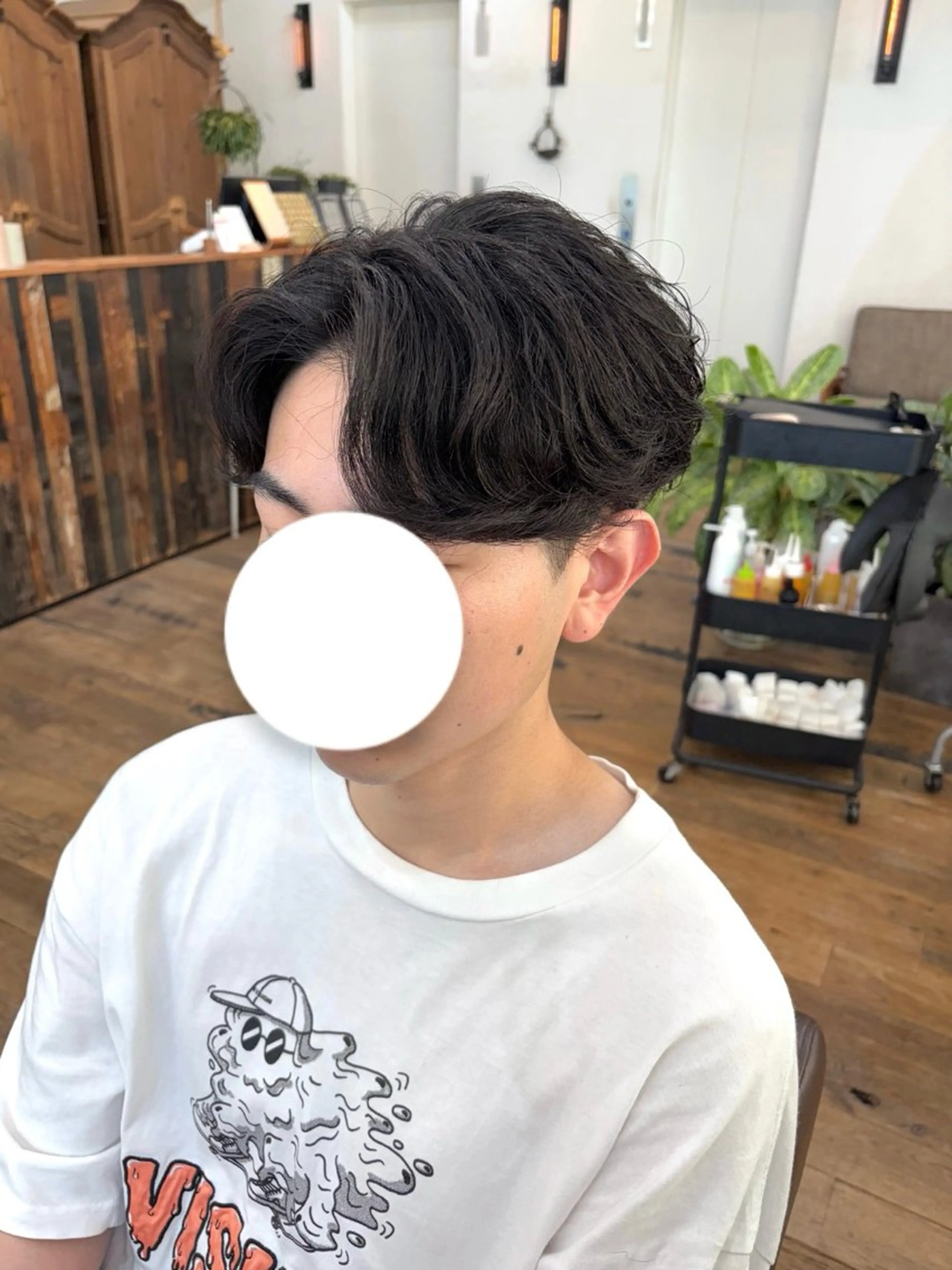 メンズ センターパート メンズパーマ カット パーマ Belle 並木通り店所属・rena/ パーマ/カラーのヘアスタイル