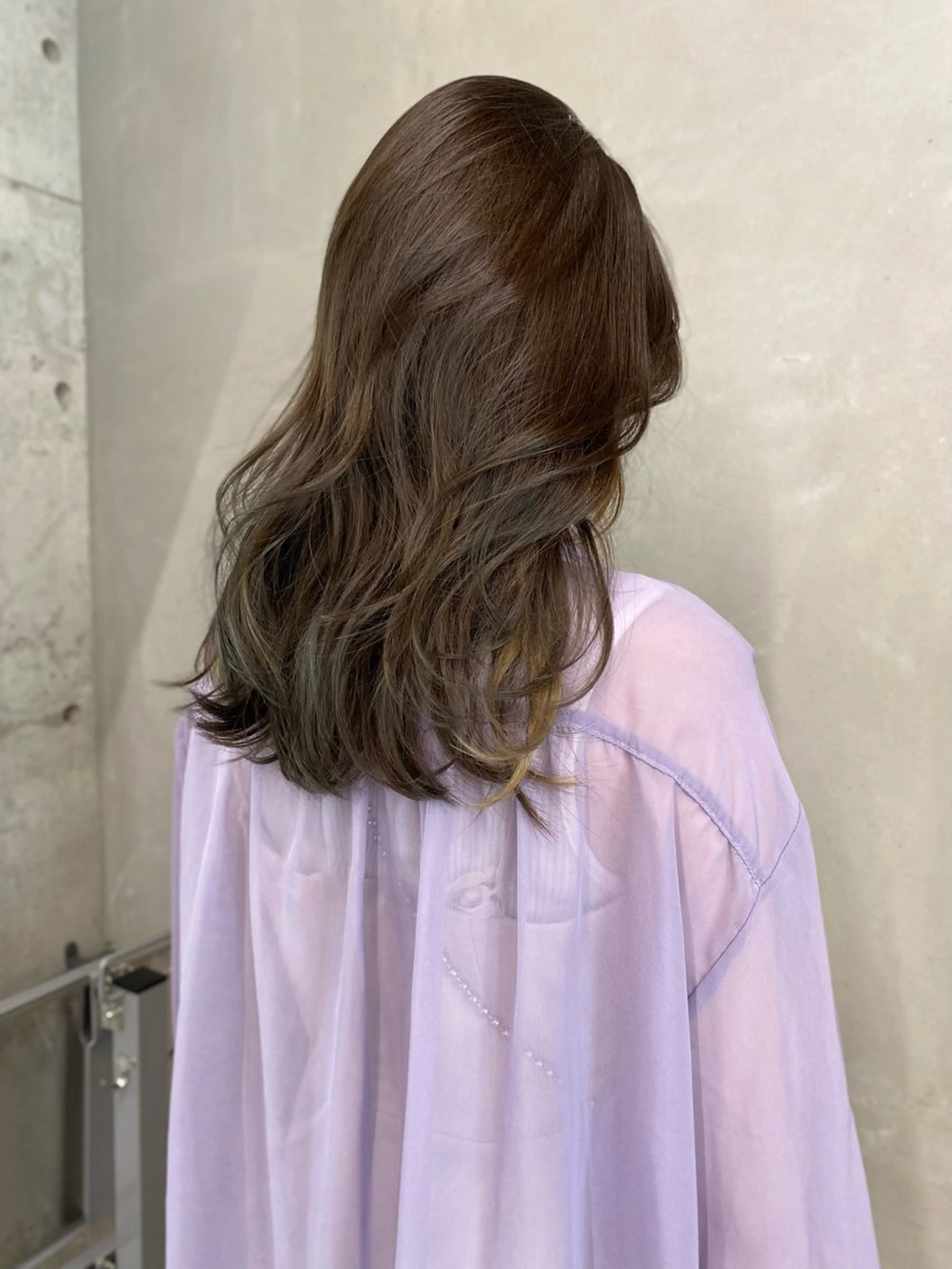 ミディアム カラー カット ヘアカラー トリートメント レイヤー/柔色 カラー/SAkiのヘアスタイル