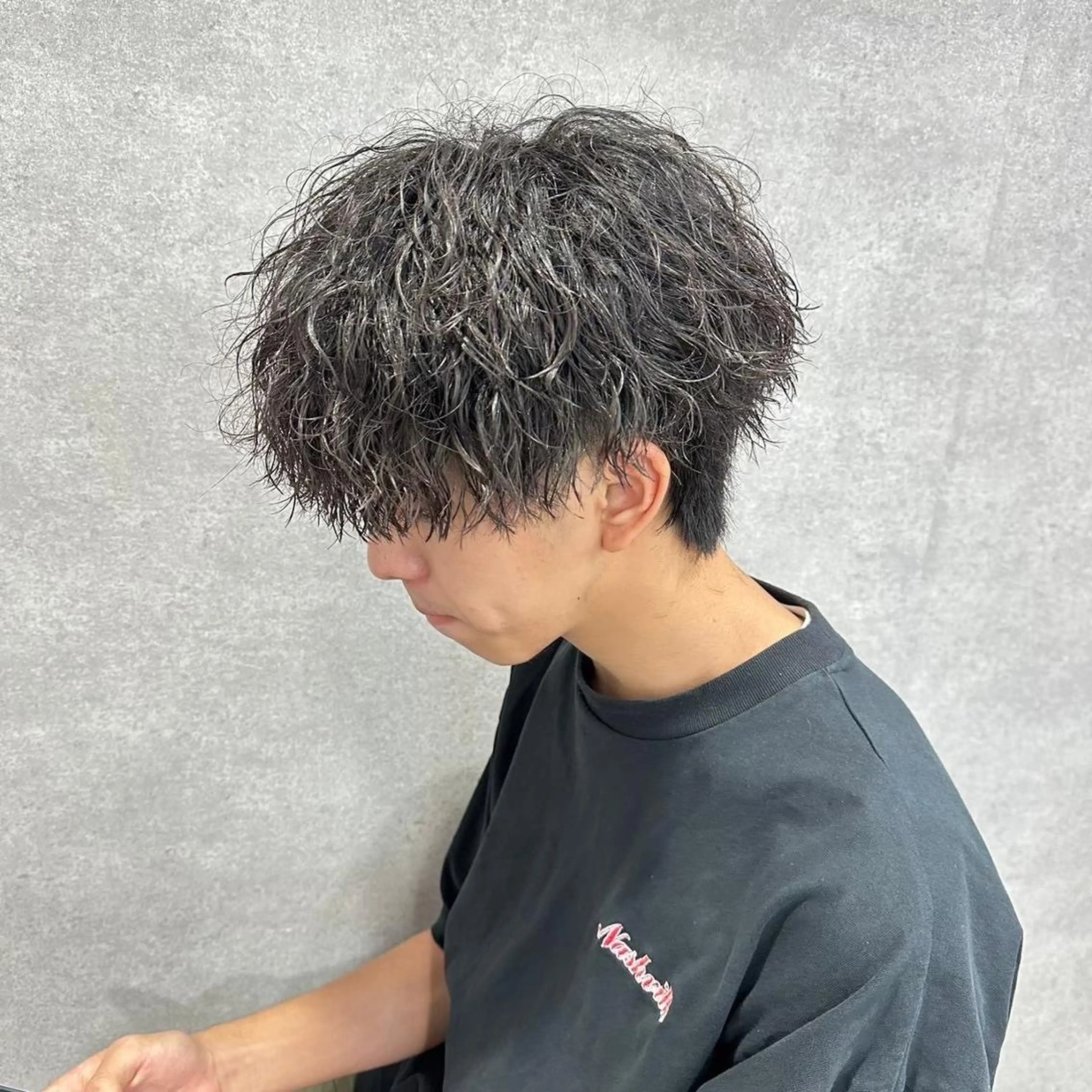 ミディアム パーマ メンズ カット パーマ 🔥メンズ特化🔥 藍斗のヘアスタイル