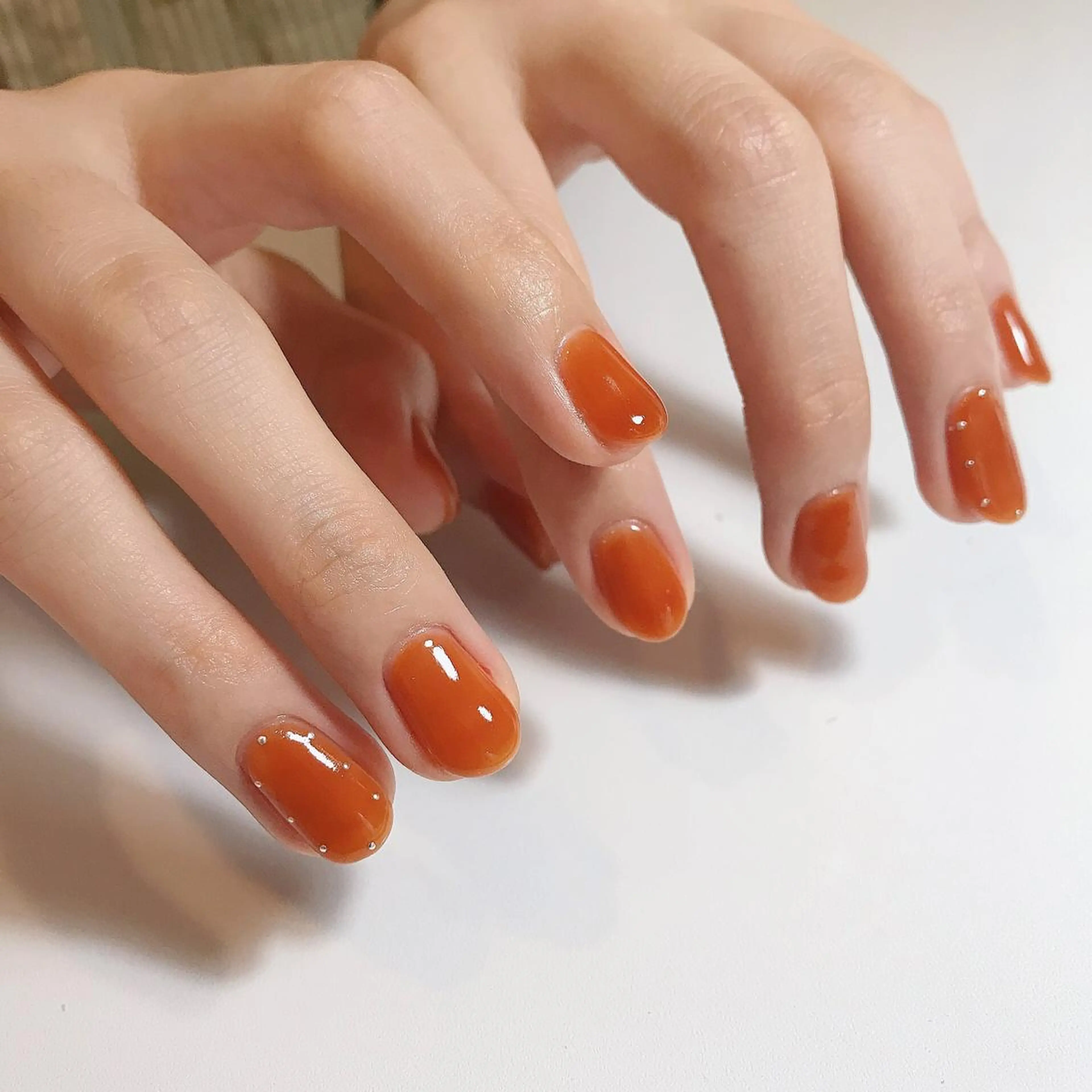 ネイル クリアネイル オレンジ ハンドネイル Nakazawa Mayuのネイルデザイン