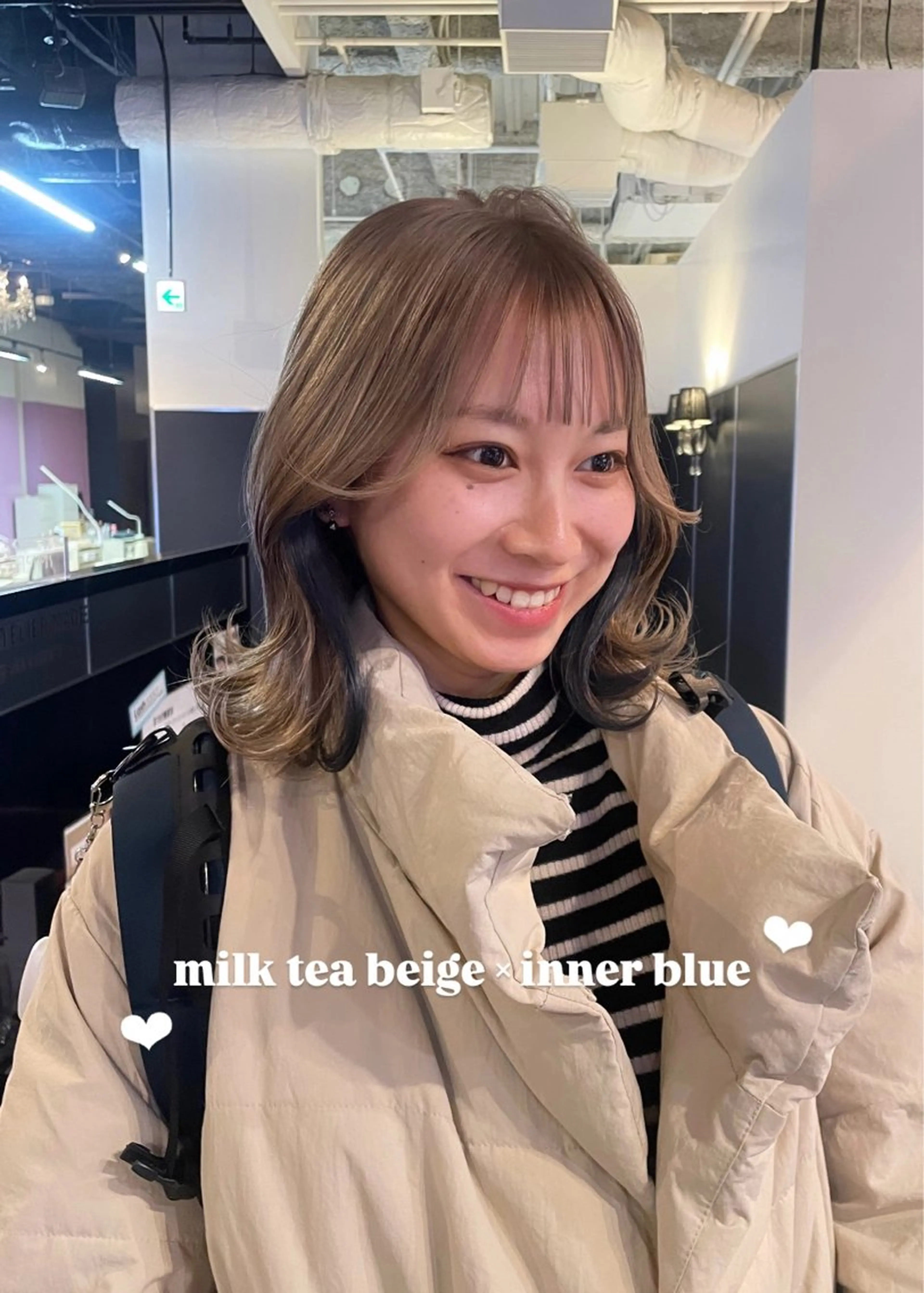 ☁️inner color☁️全体Color＋イヤリングダブルカラー【シャンプーブロー込み】の写真