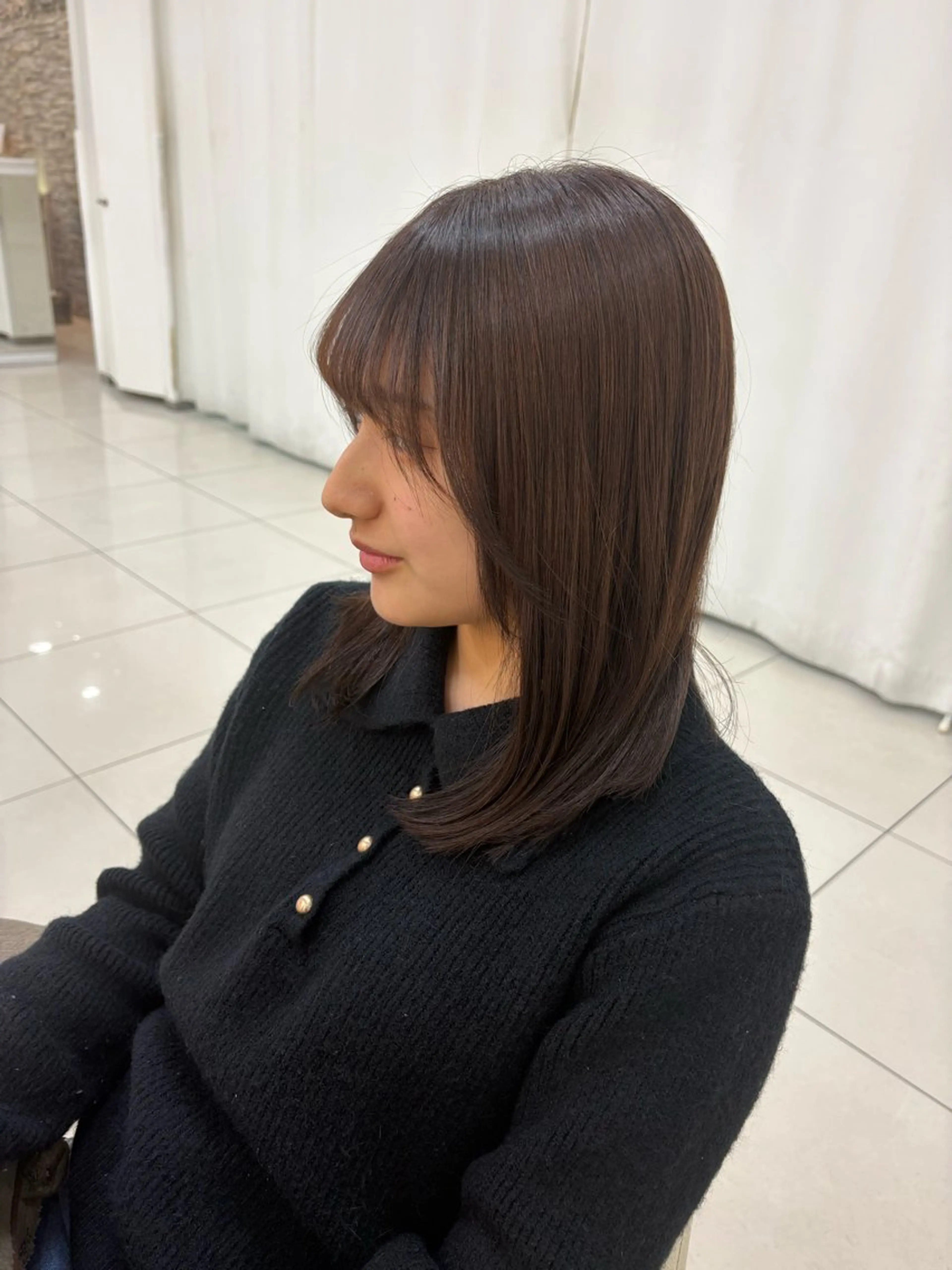 ミディアム カラー ヘアカラー 縮毛矯正 トリートメント 🌨️Ash小岩 ハセベ🌨️のヘアスタイル