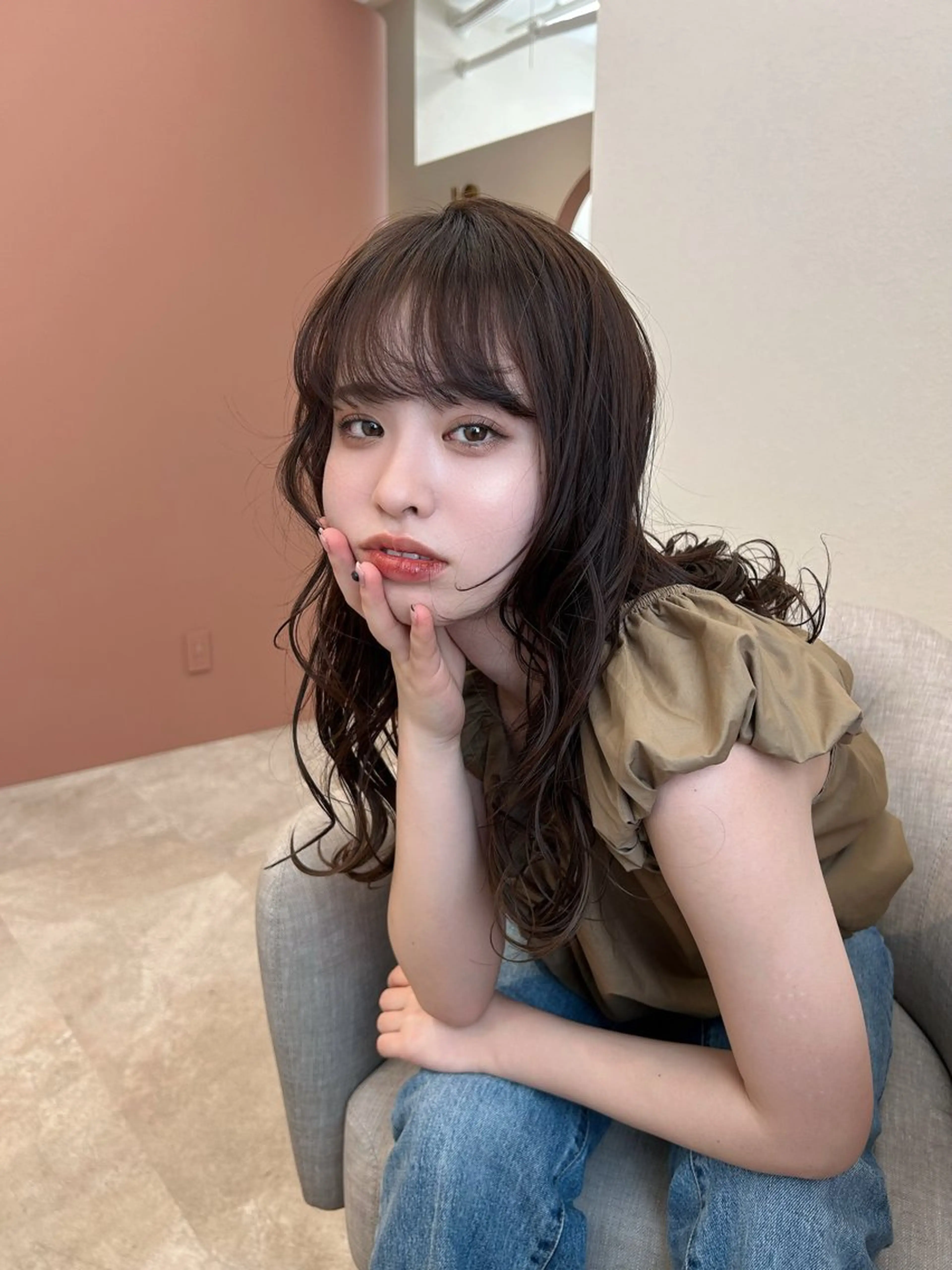 セミロング カラー カット ヘアカラー トリートメント 佐合 梨花 / ｅａｕ〈オー〉のヘアスタイル