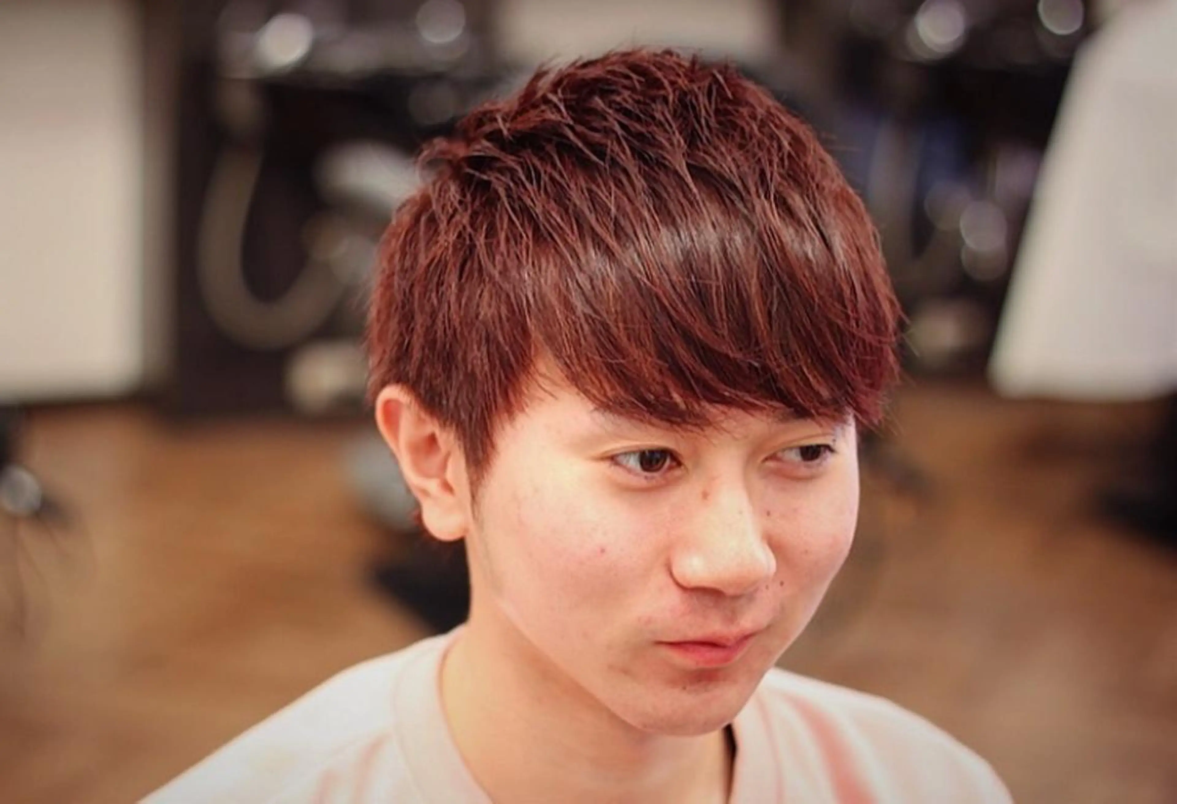 ショート カラー メンズ レッドカラー カット ヘアカラー 前田賢生 ご新規様はNGのヘアスタイル