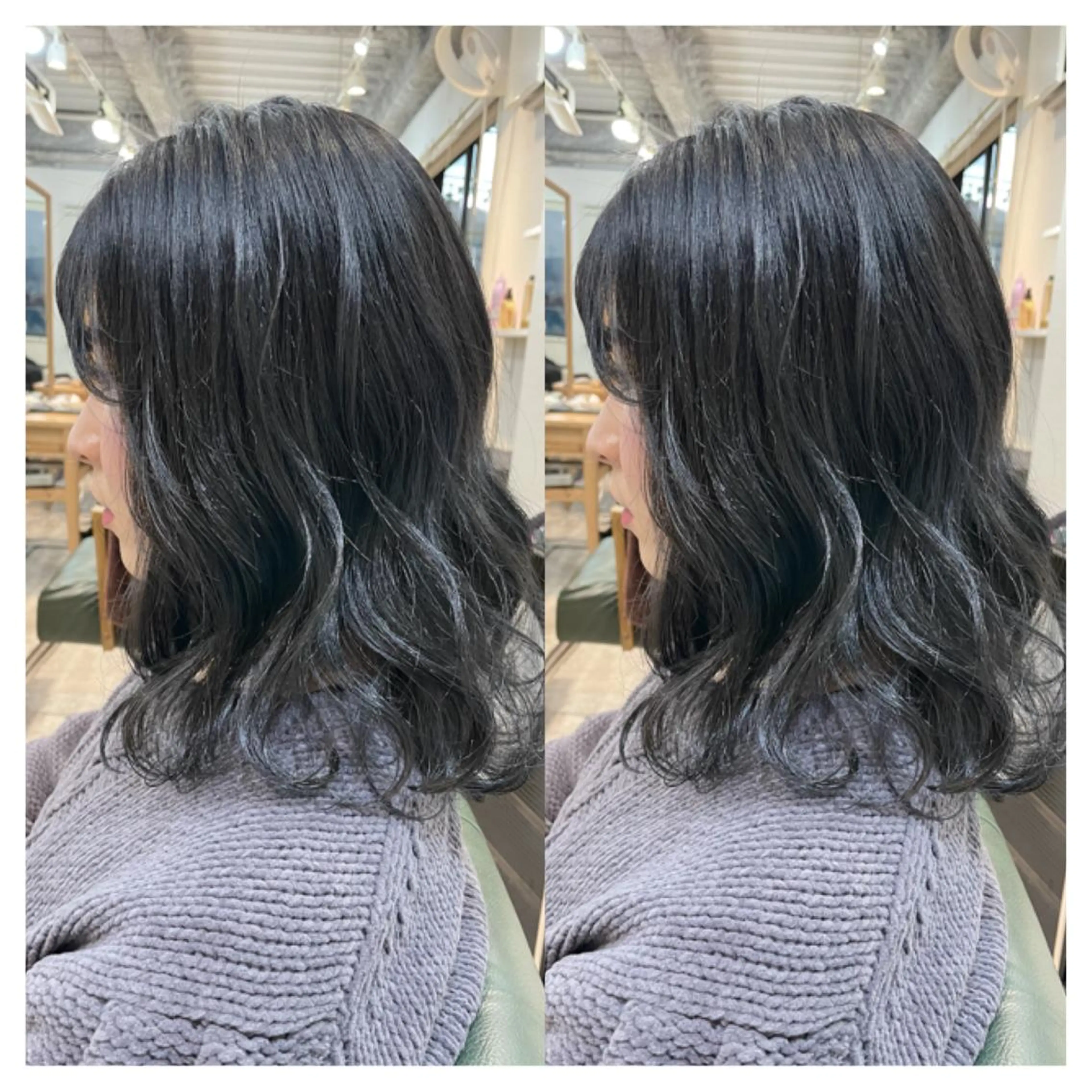 ミディアム カラー カット ヘアカラー トリートメント 村山 茉衣のヘアスタイル