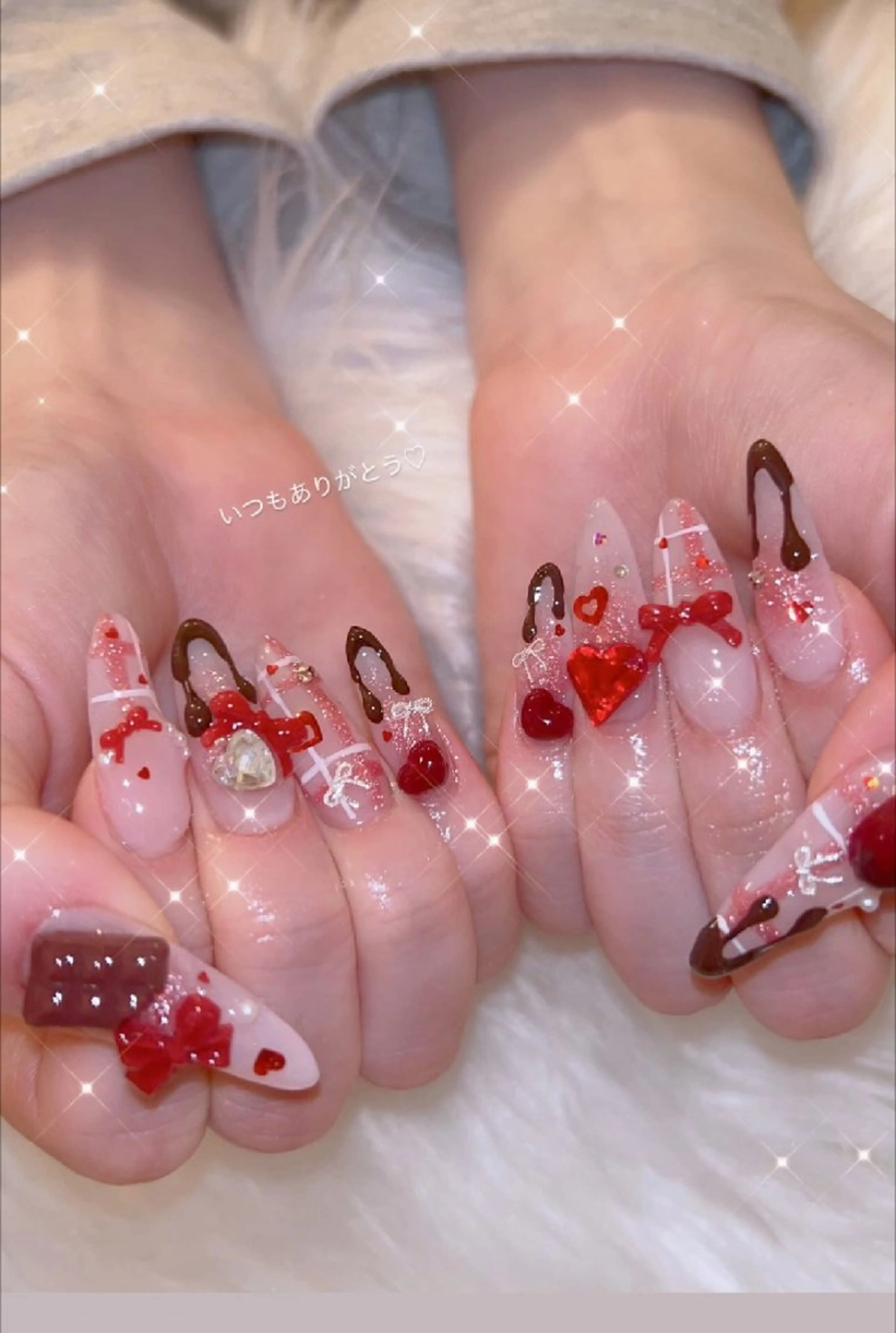 ネイル 長さ出し ジェルネイル パラジェル ハンドネイル I LOVE ME  NAIL.｡.:*♡のネイルデザイン