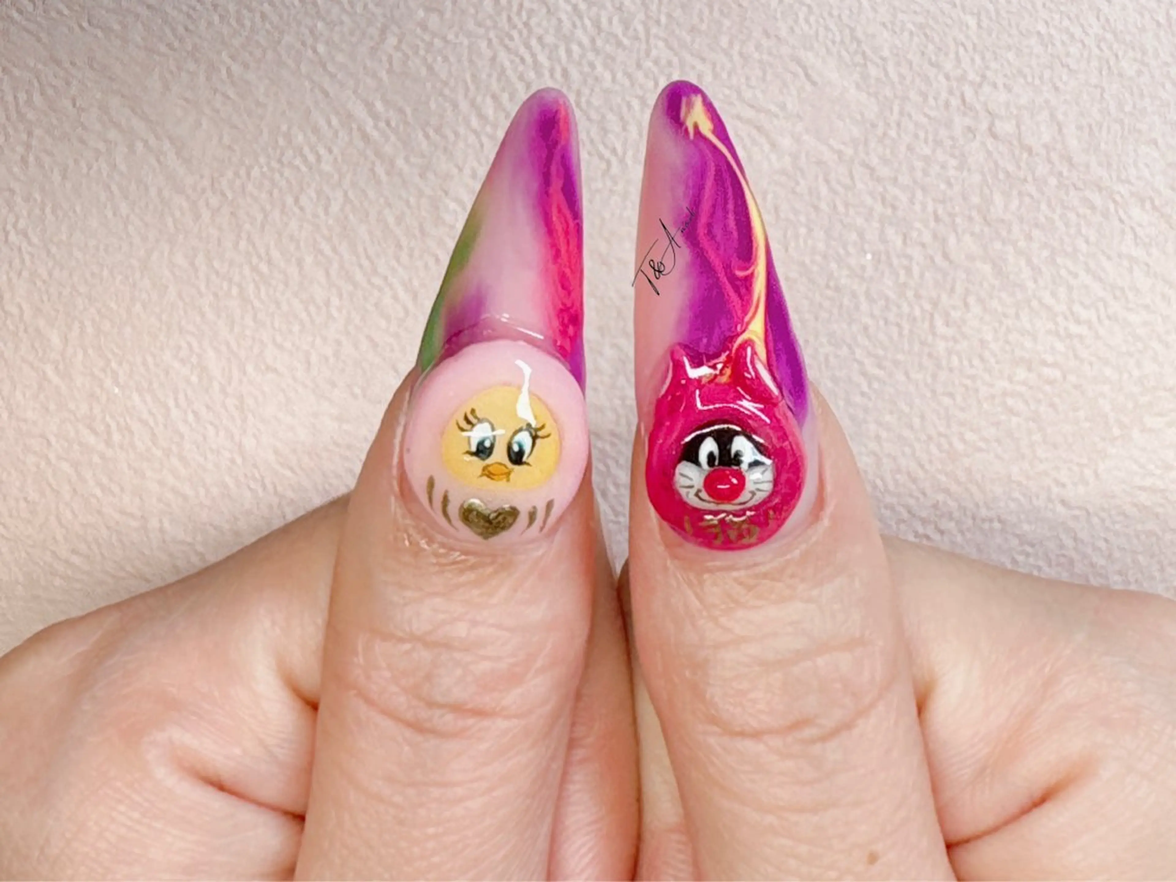 ネイル 長さ出し ジェルネイル ロングネイル スカルプネイル ハンドネイル T&A nailのネイルデザイン