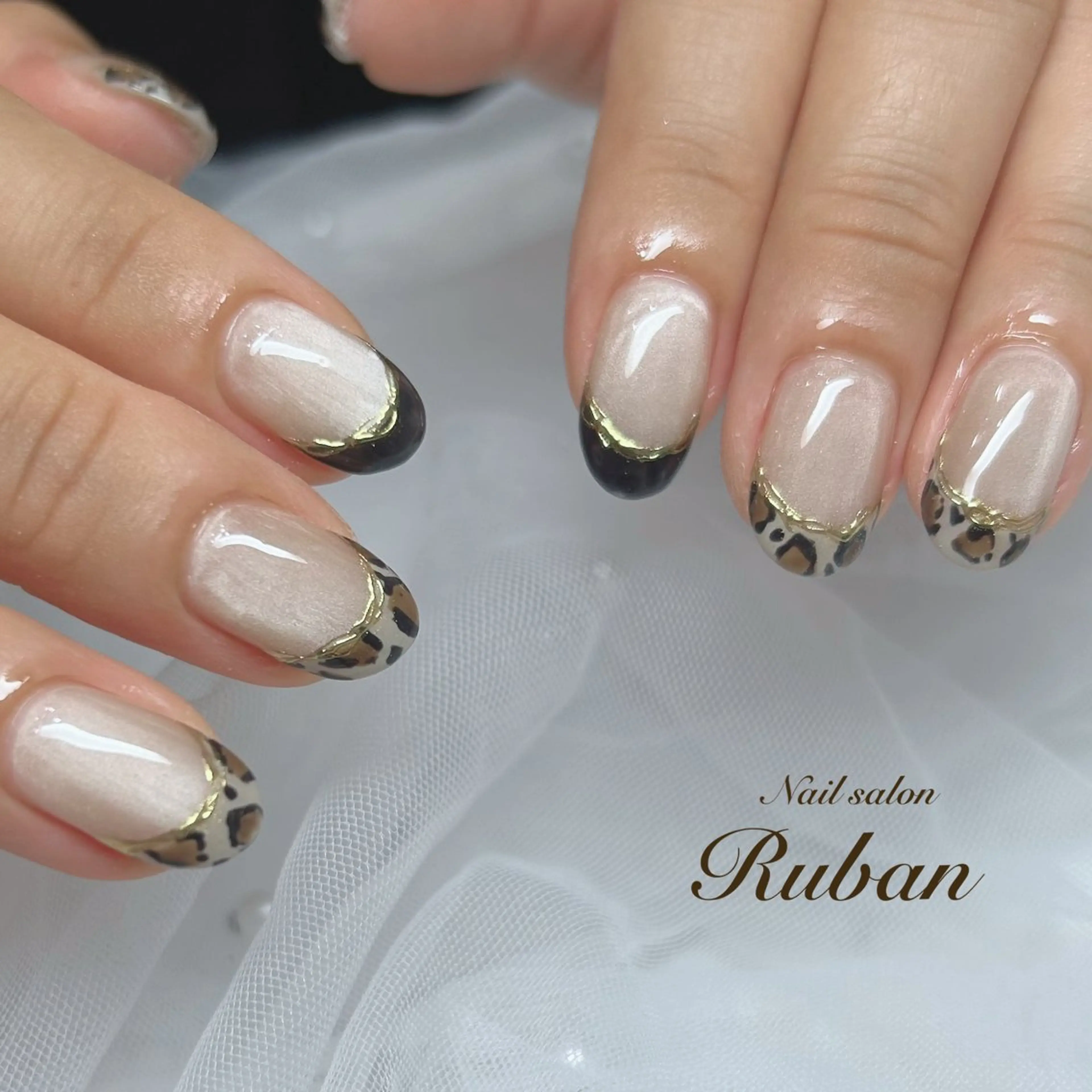 ネイル アニマル柄 アートネイル マグネットネイル 持ち込み Nail salon Ruban所属・Nail salon Rubanのネイルデザイン