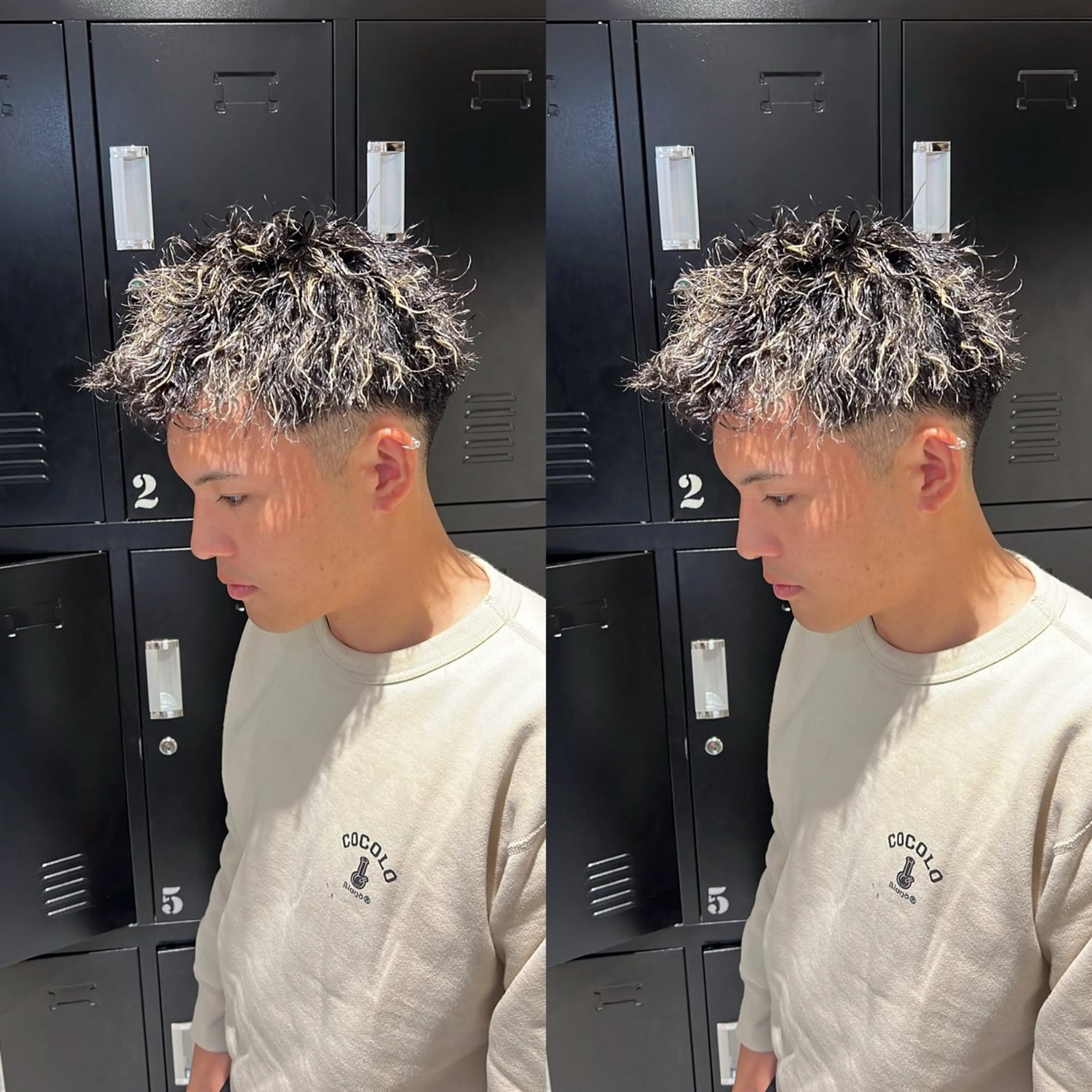 カラー パーマ メンズ カット センターパート ／植田のヘアスタイル