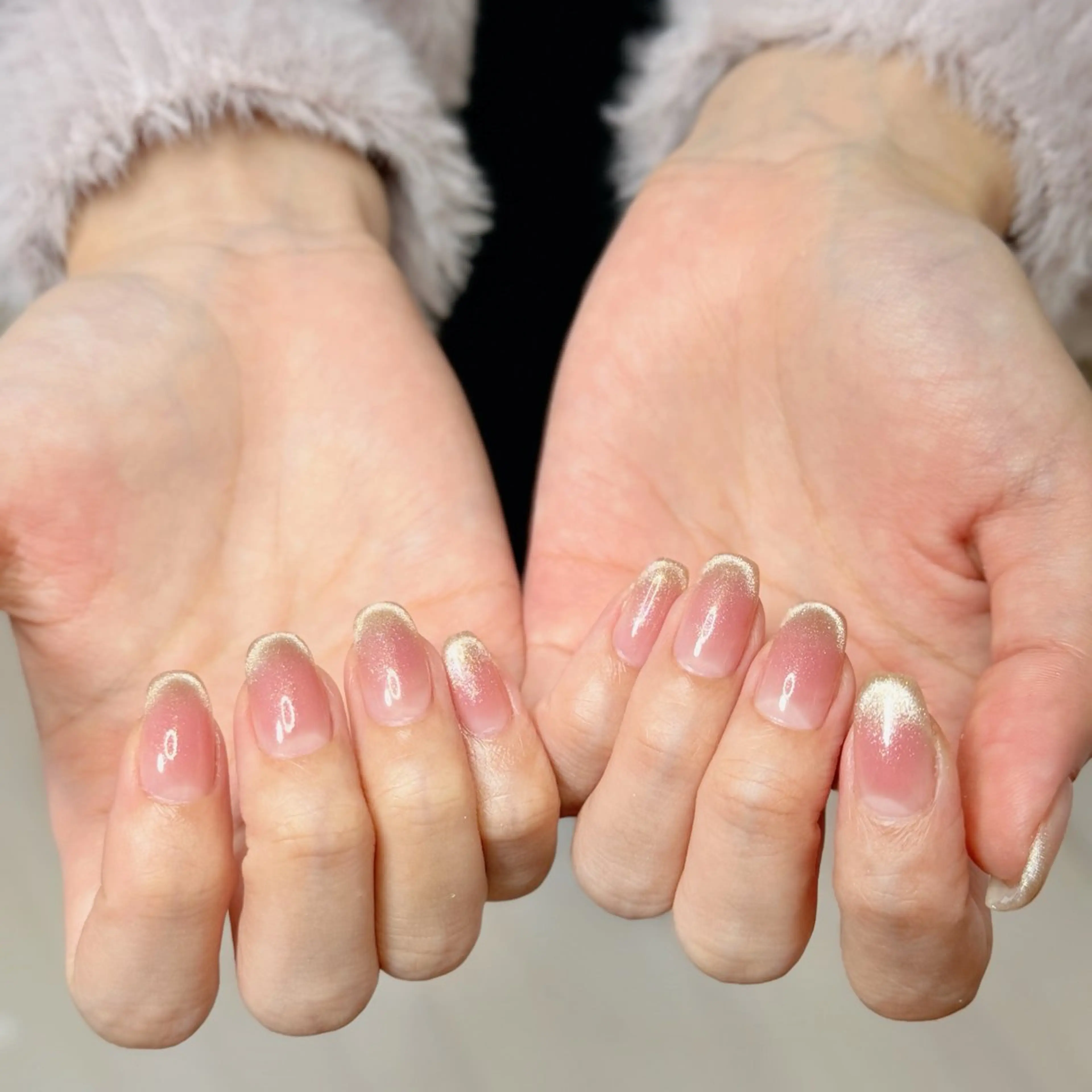 ネイル アートネイル オーロラネイル チークネイル フレンチネイル ガラスフレンチ ハンドネイル 🎀🎀YooLi Nail Salonのネイルデザイン