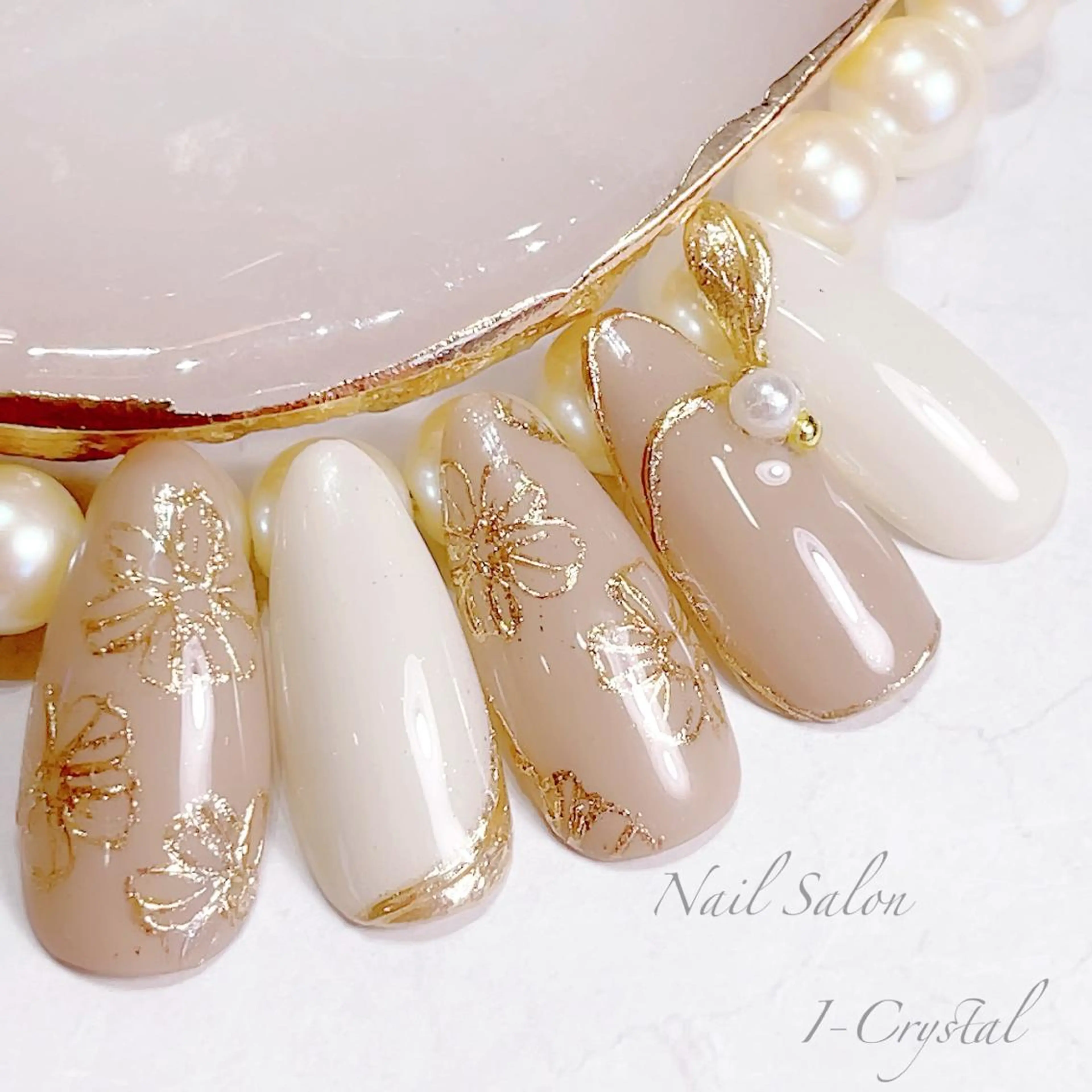 ネイル 持ち込み 春ネイル ストーンネイル NailSalon  I-Crystal所属・中村 郁美のネイルデザイン