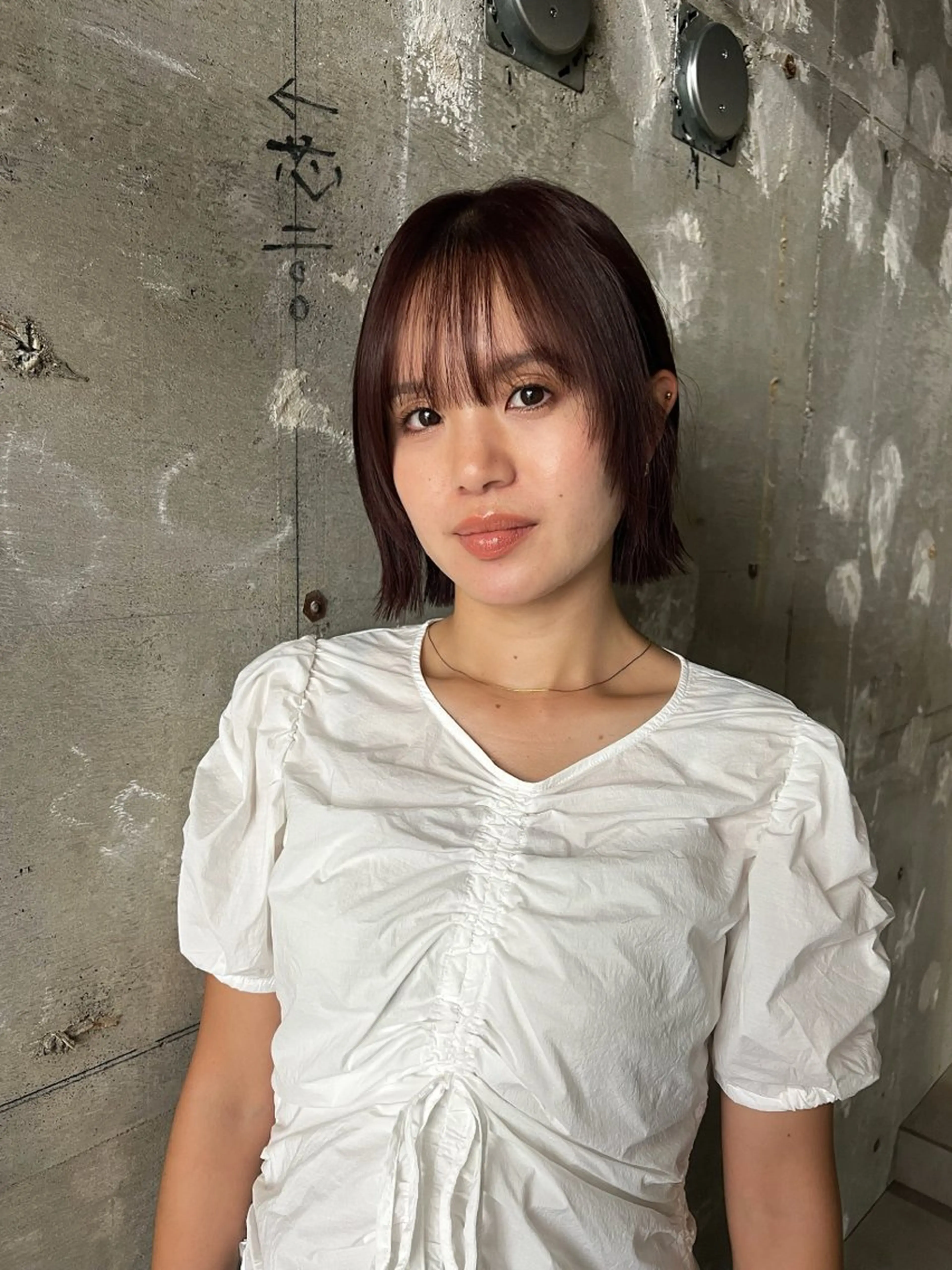 ショート カラー ブラウンカラー レッドカラー 顔まわりレイヤー 顔周りカット レイヤーカット カット ヘアカラー トリートメント SYS by fit /HONOKAのヘアスタイル