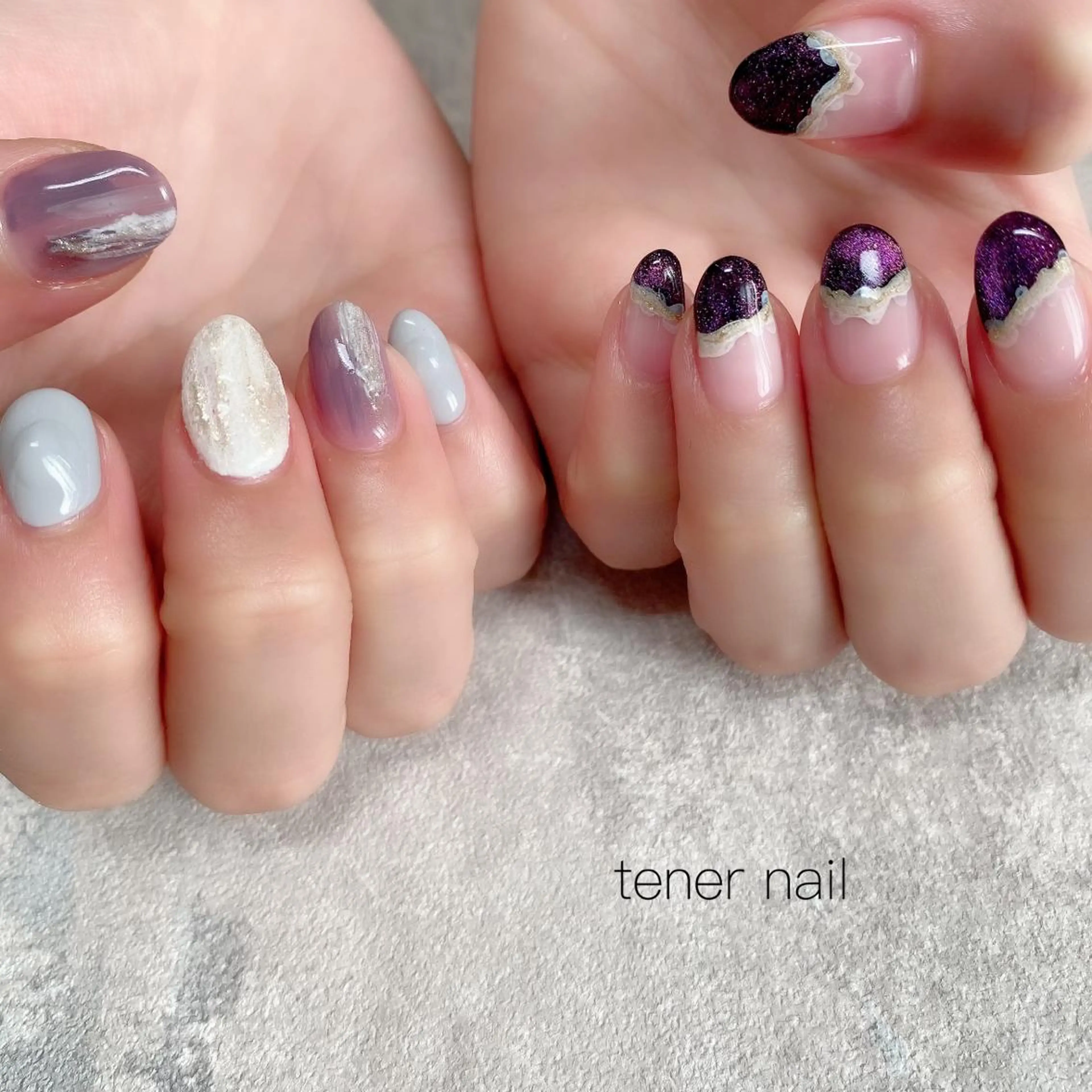 ネイル ニュアンスネイル パープル tener  nail  テネルネイル所属・テネルネイル tener nailのネイルデザイン