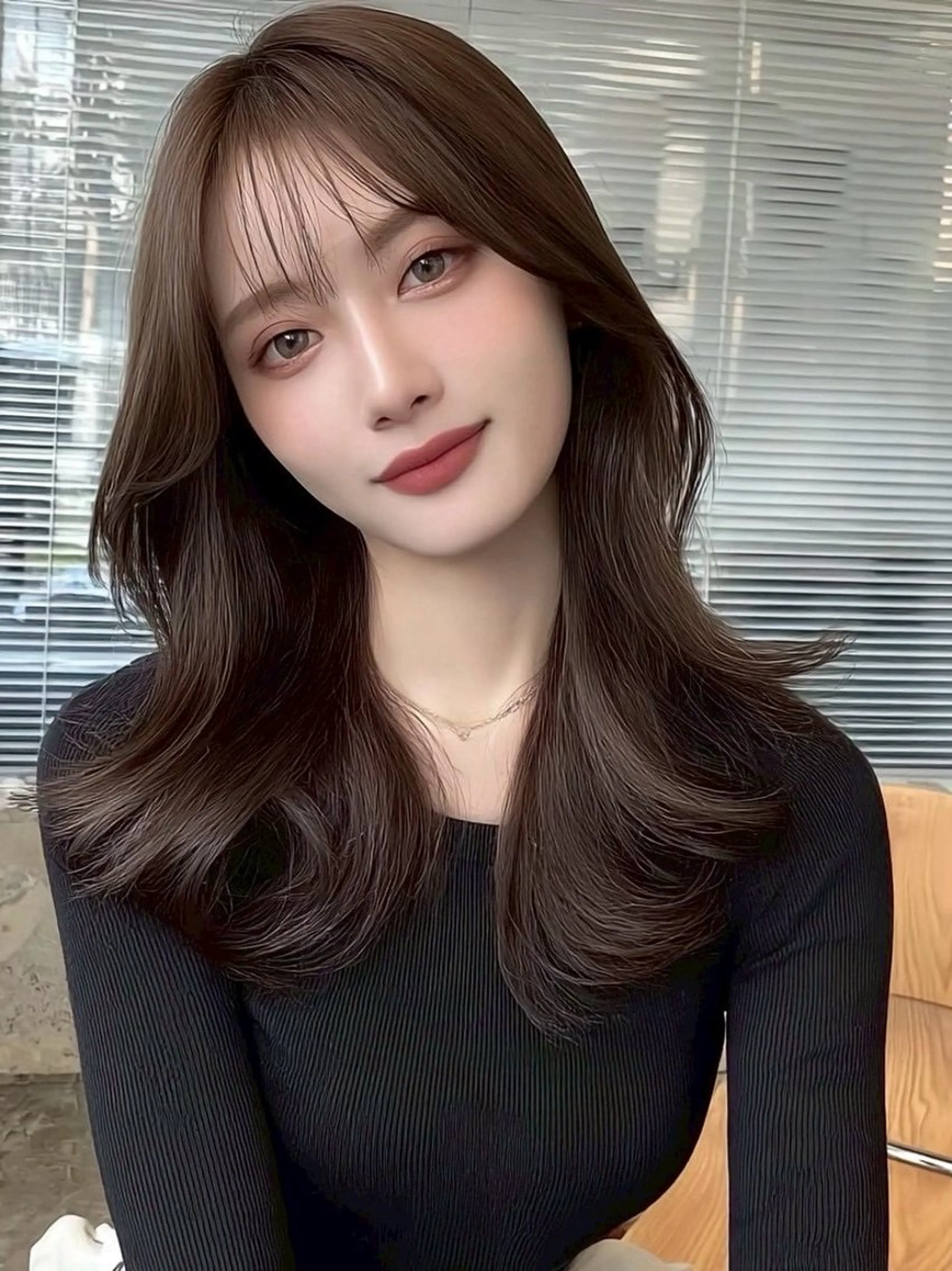 ロング カット ヘアカラー 💜juna💜/高 槻/韓国風のヘアスタイル