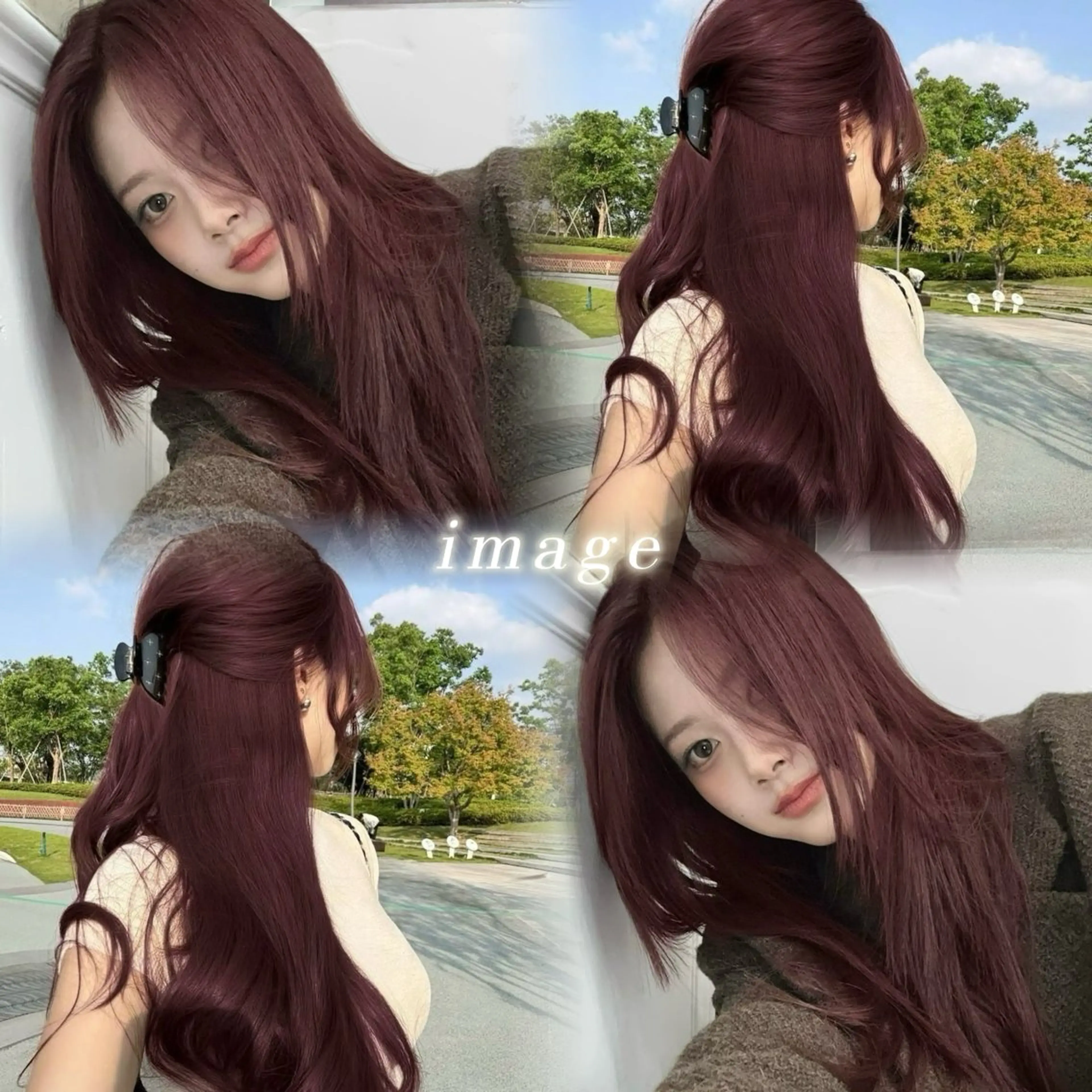 【Bordeaux color🥀】ワンカラー＋CHAINONオリジナルトリートメント🪄︎︎の写真