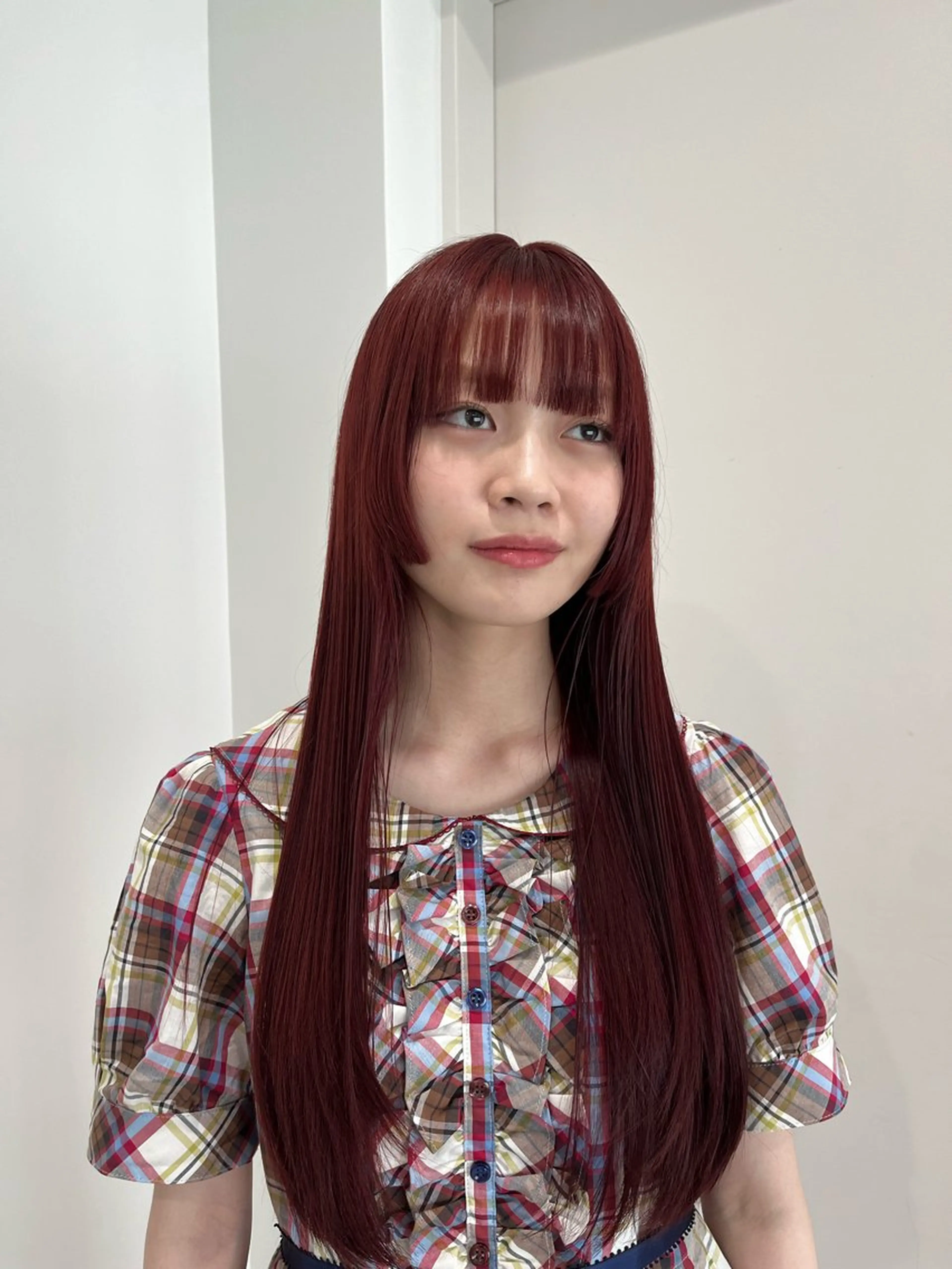 ロング カラー カシス レッドカラー 縮毛矯正/ハイトーン /パーマ/前原汐🎐のヘアスタイル