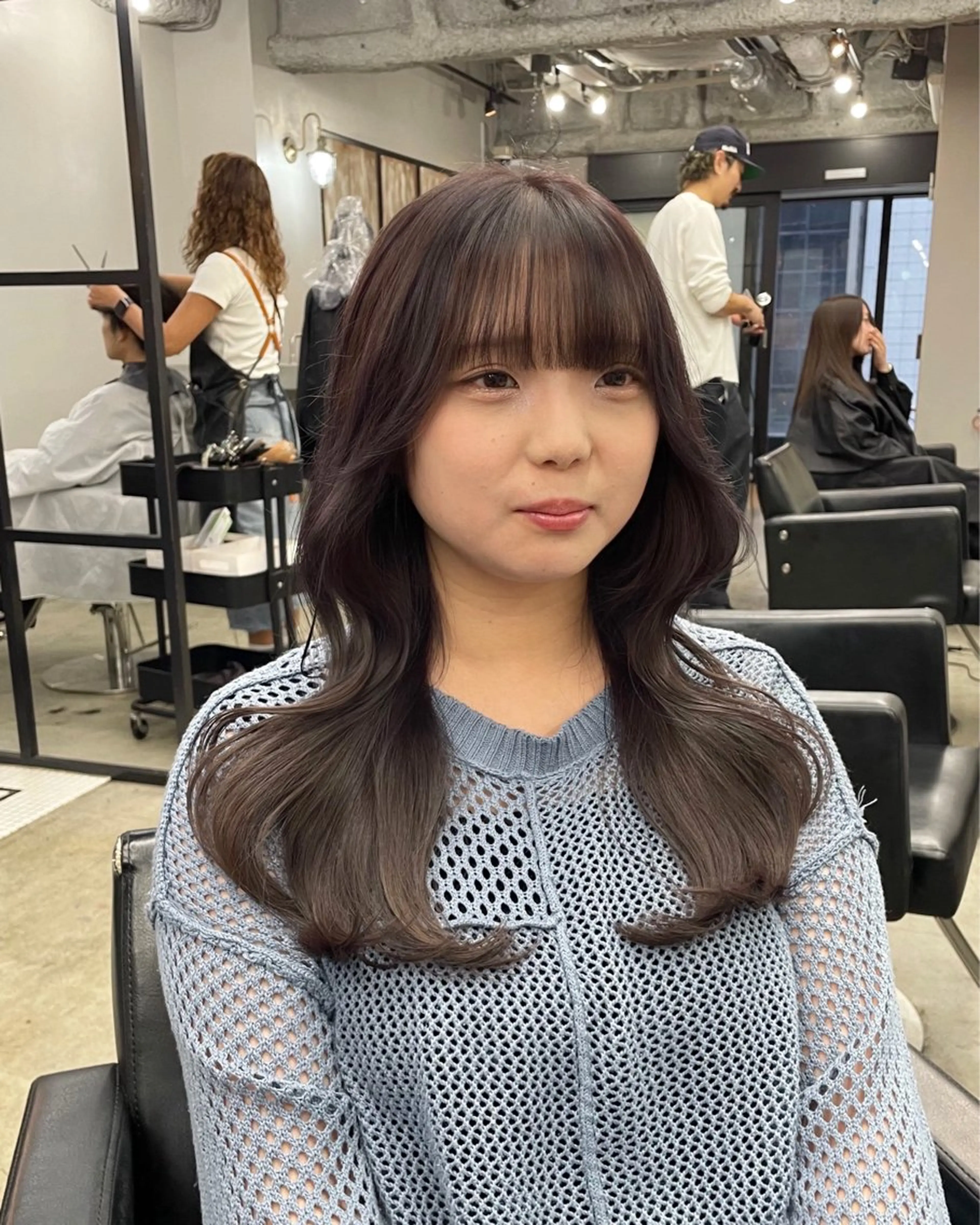 ロング カラー カット ヘアカラー トリートメント ヘアセット 新宿/韓国ヘア/ 髪質改善ストレートのヘアスタイル