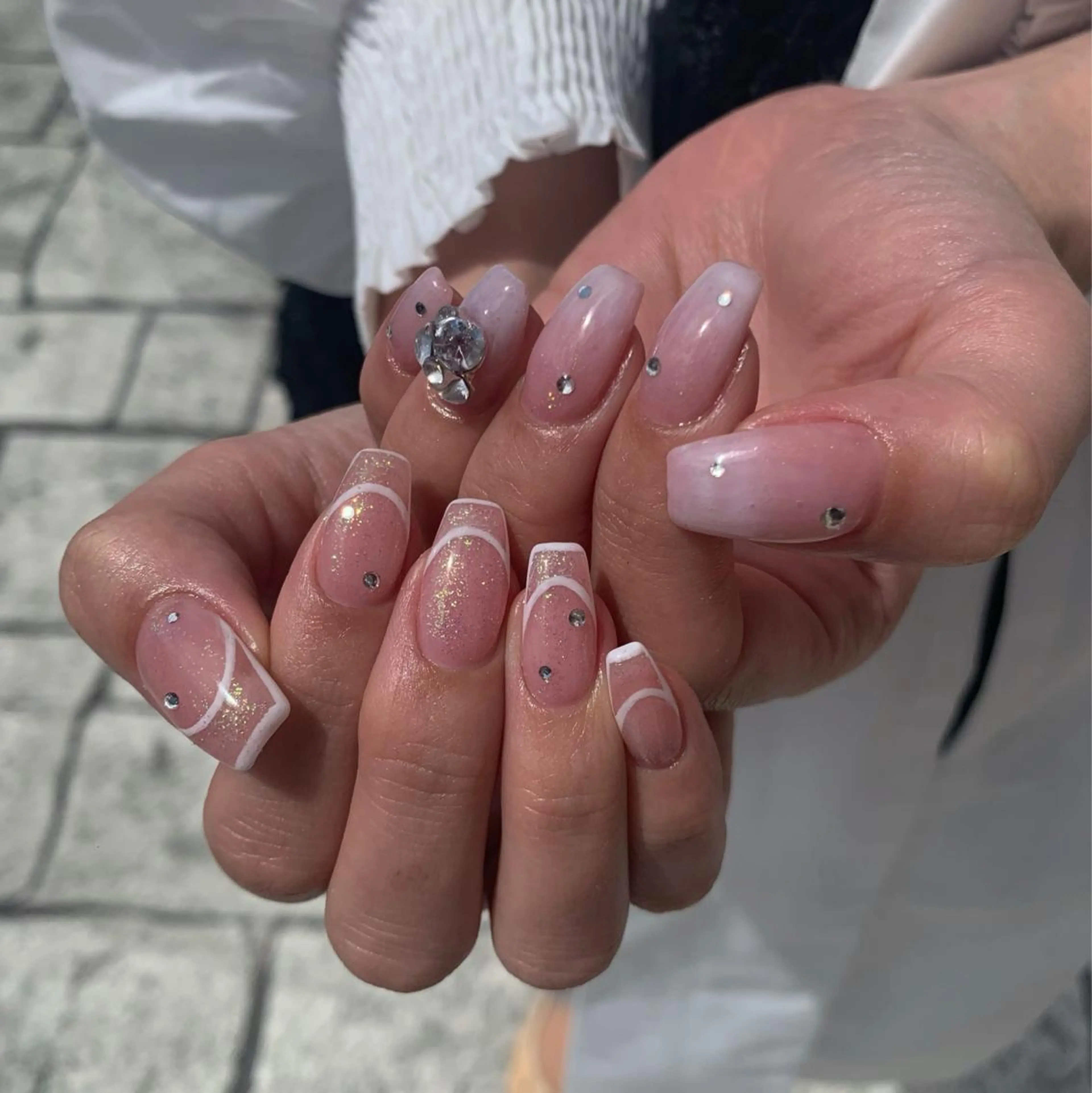 ネイル アートネイル フレンチネイル ロングネイル スカルプネイル happiness nailのネイルデザイン
