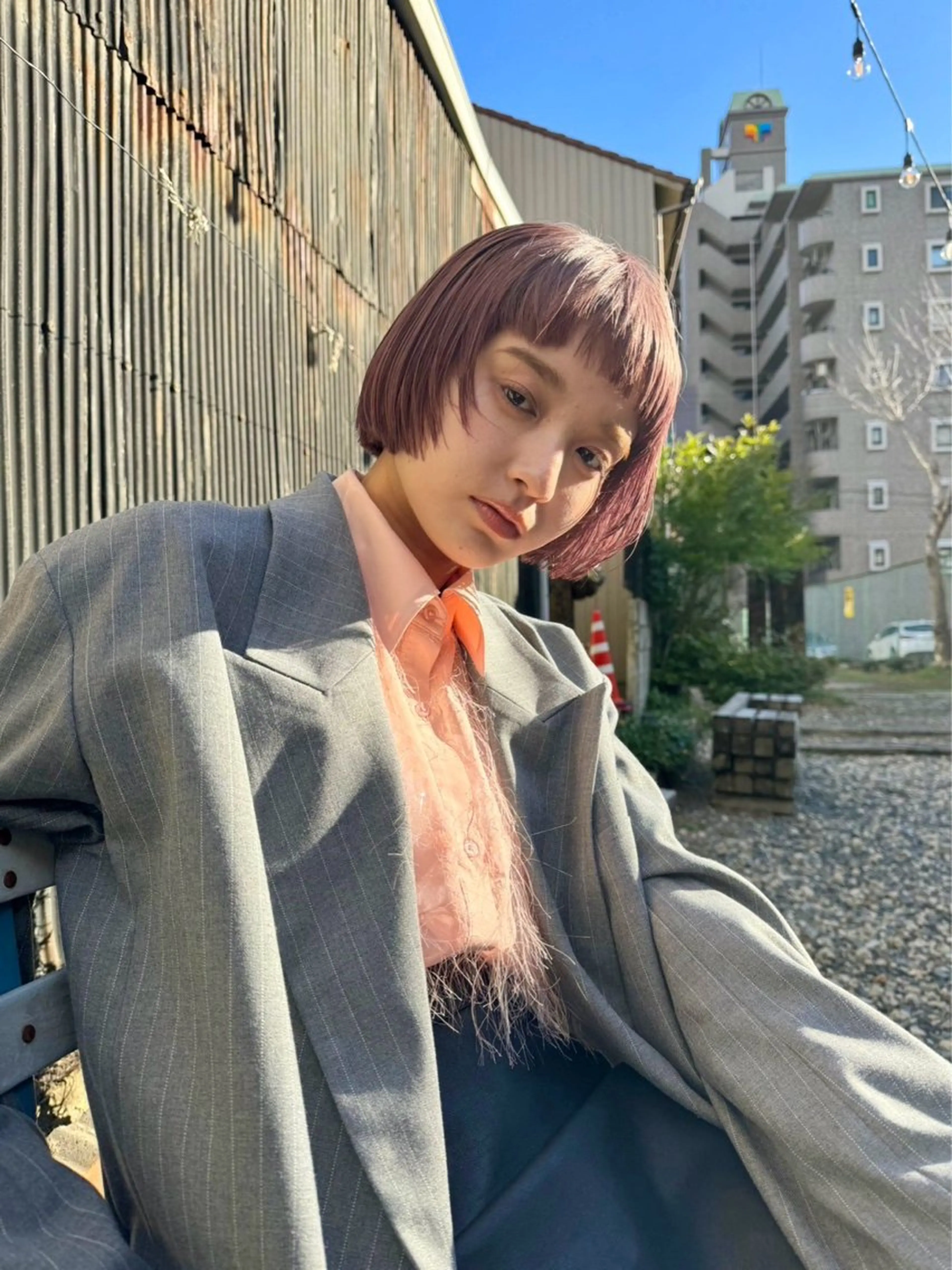 ショート ヘアカラー 安藤 琢真のヘアスタイル