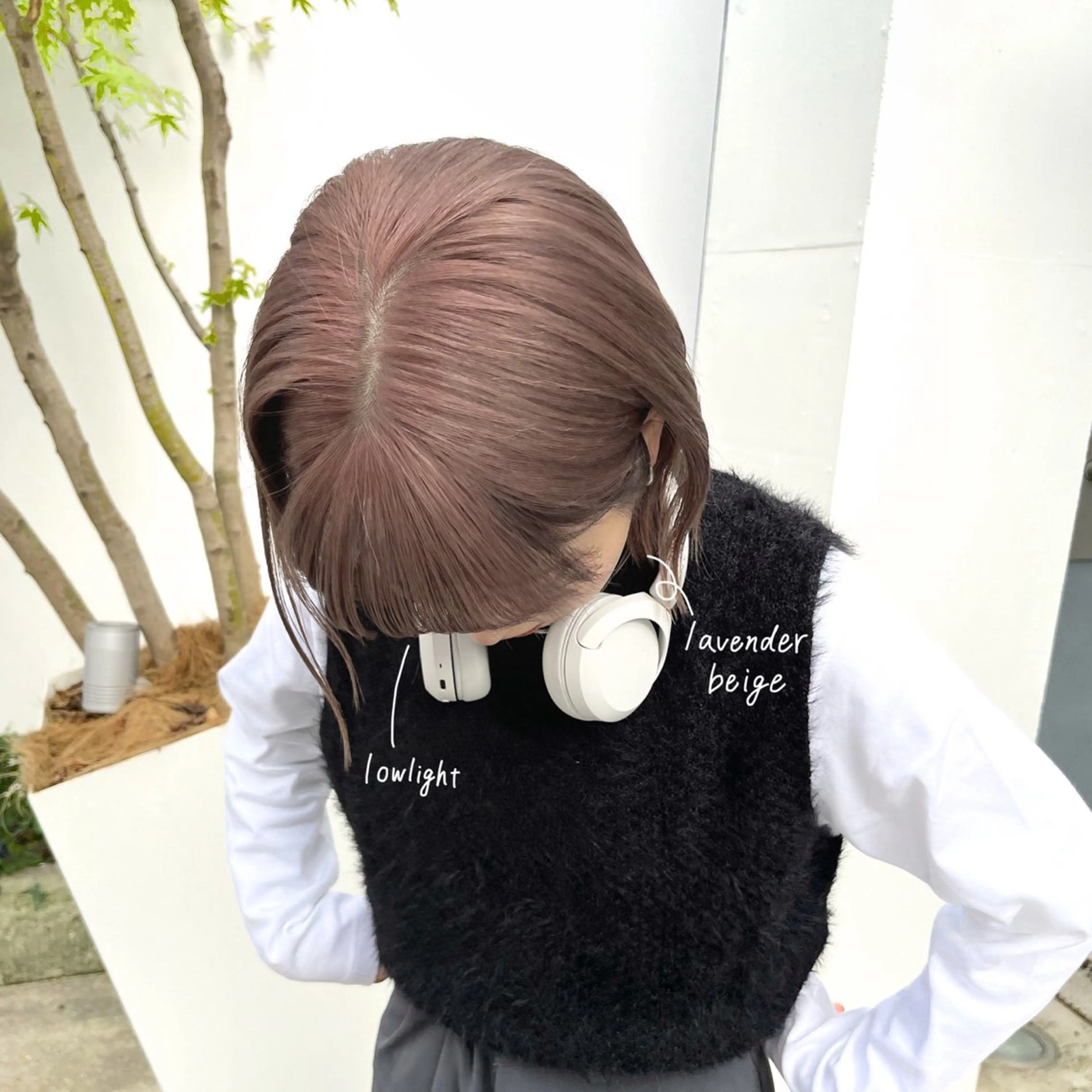 セミロング カラー ベージュカラー ブリーチ ラベンダーカラー ラベンダーベージュ 艶カラー 🤍🫧/makoのヘアスタイル