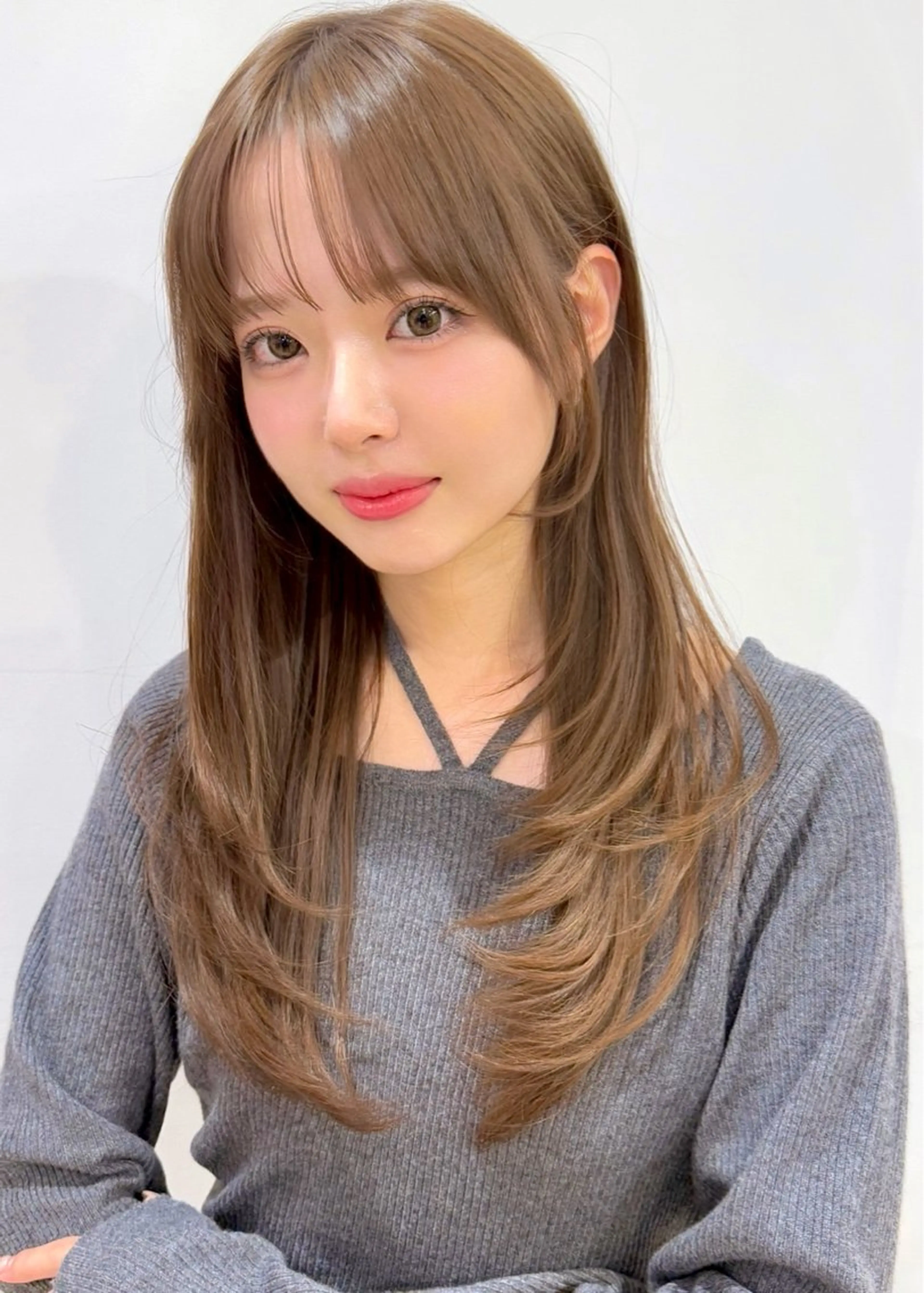 ミディアム レイヤーカット カット トリートメント 大人可愛いヘア 大田のヘアスタイル