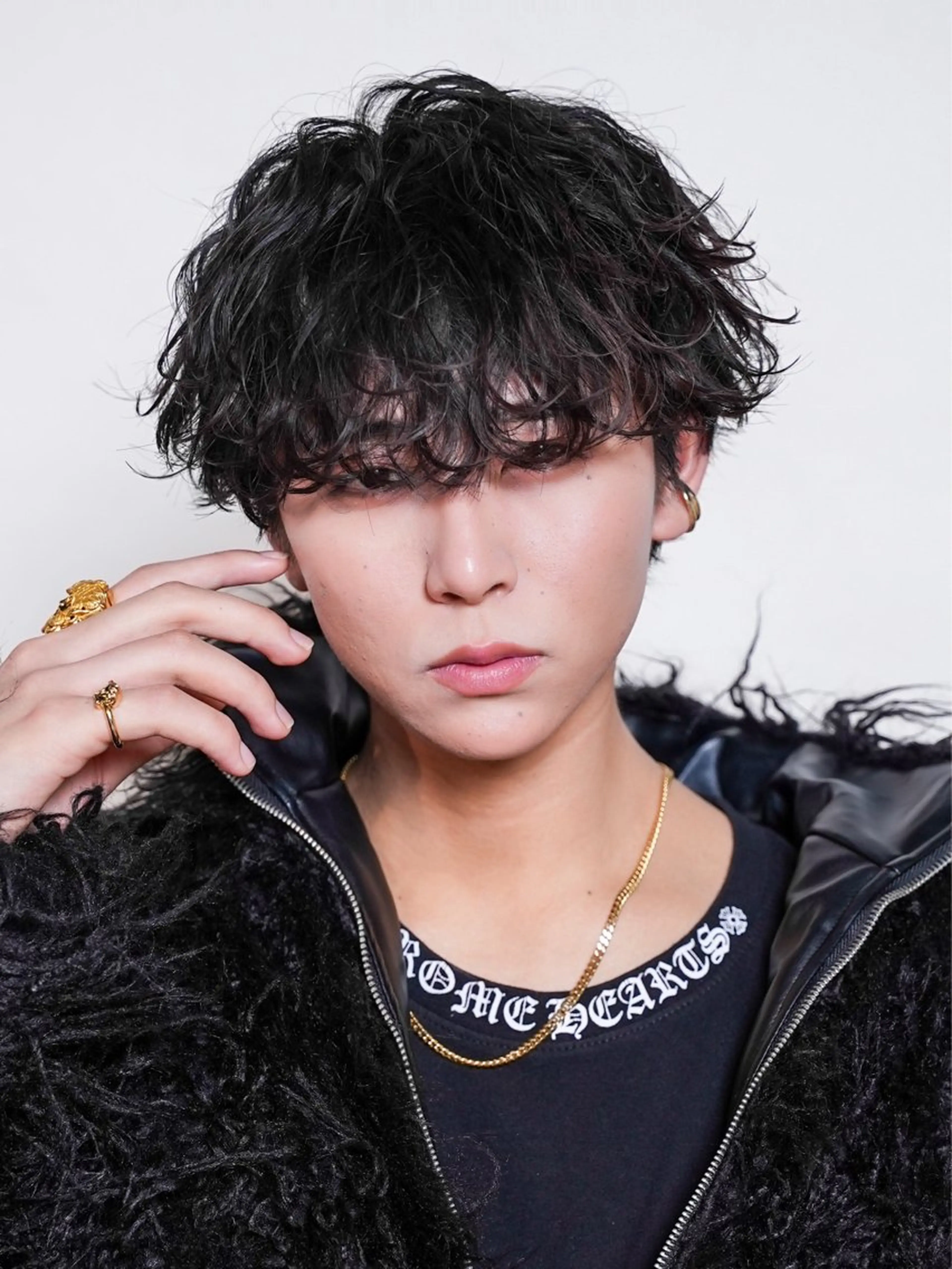 ミディアム パーマ メンズ カット パーマ トリートメント シースルーマッシュ/ メンズ/KYOHEIのヘアスタイル