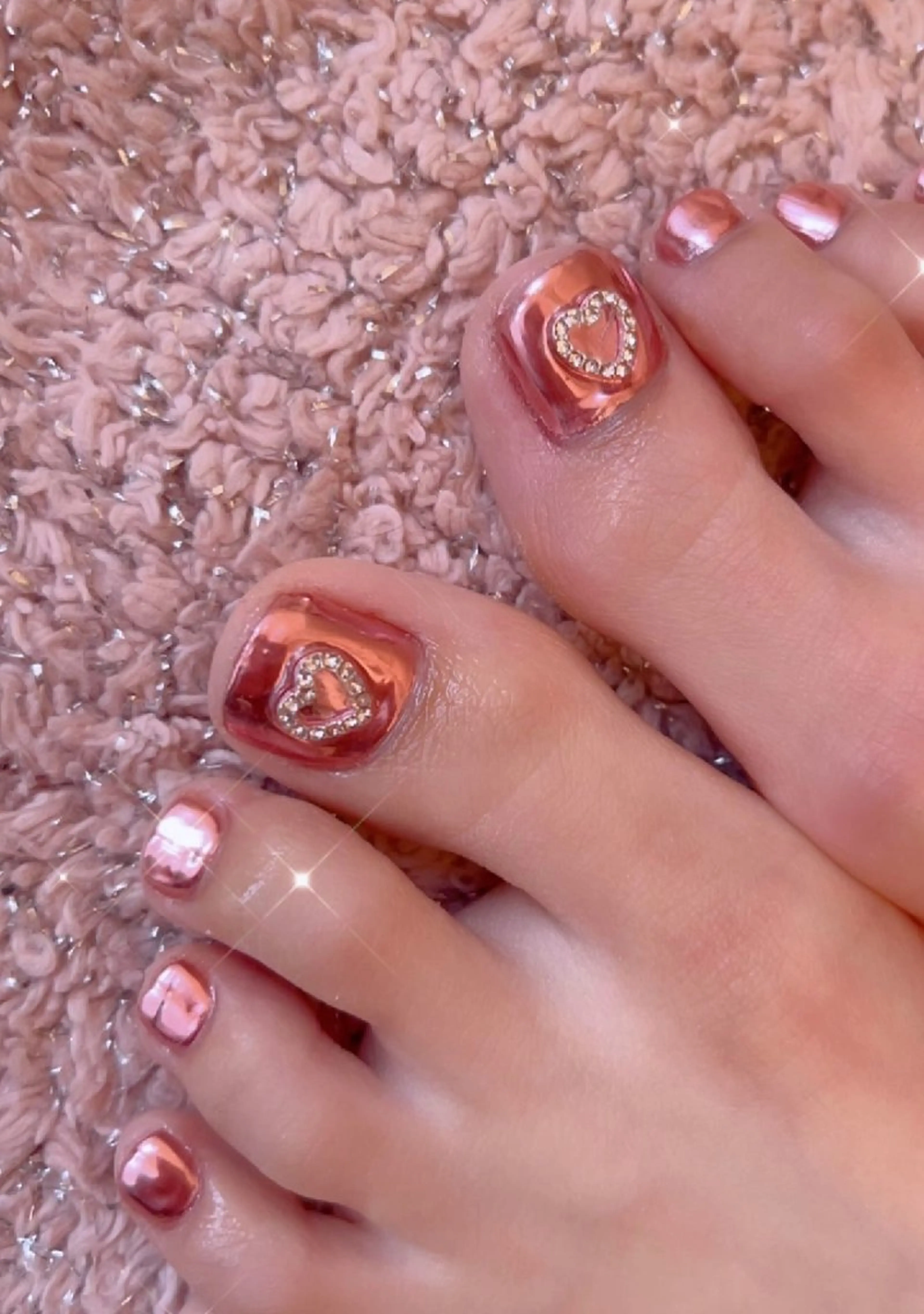 ネイル アートネイル 春ネイル バレンタイン フットネイル I LOVE ME  NAIL.｡.:*♡のネイルデザイン