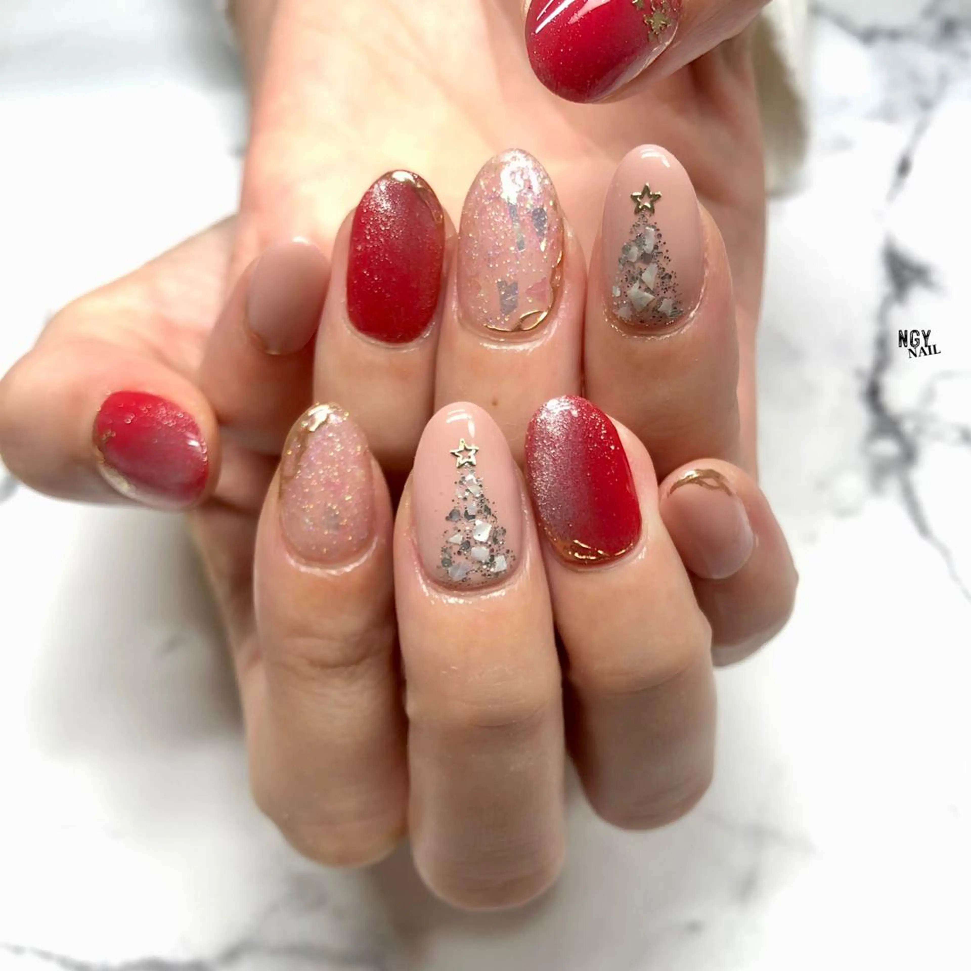 ネイル 冬ネイル クリスマス ハンドネイル NAIL NOWのネイルデザイン