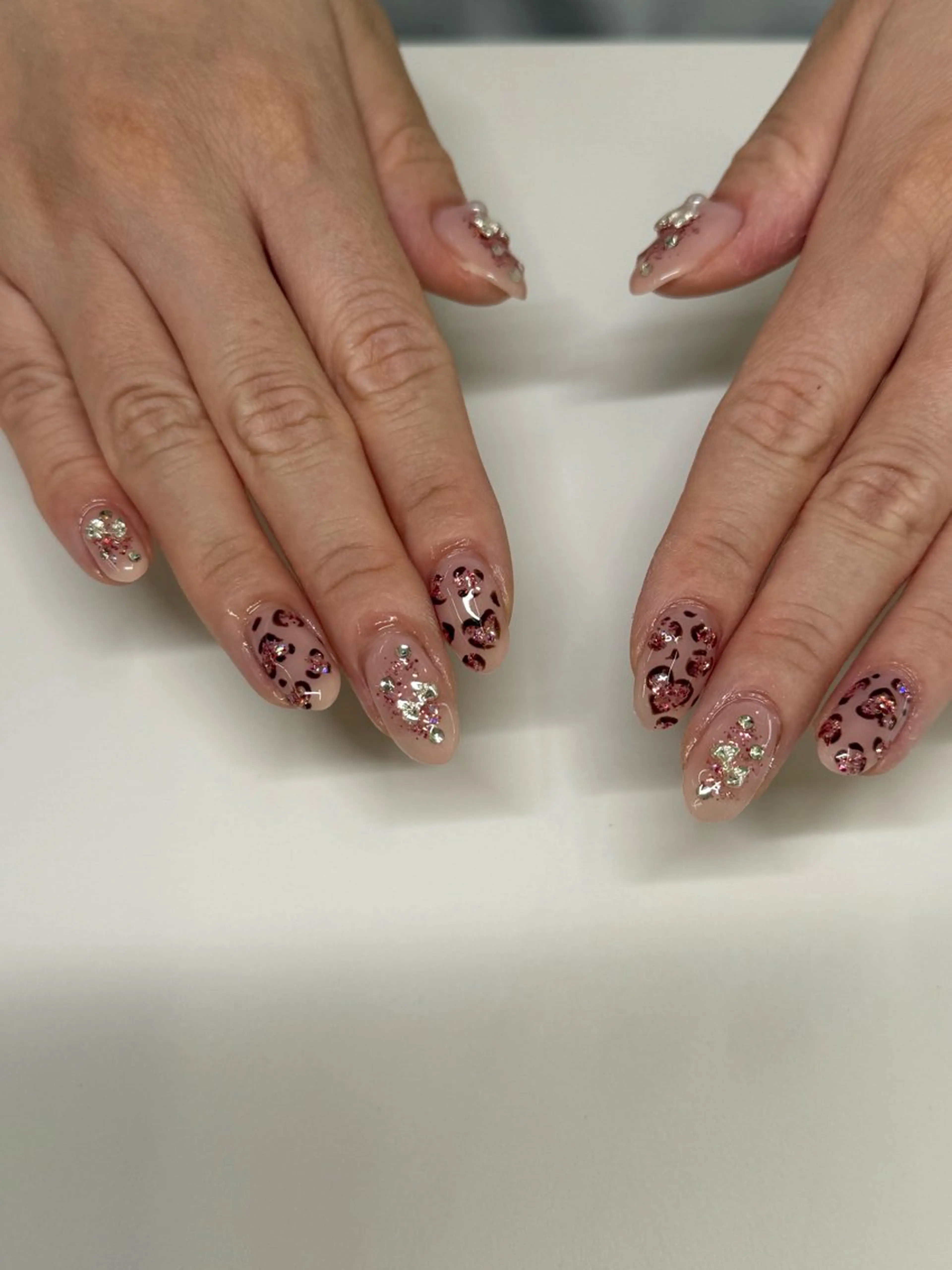 ネイル アニマル柄 ハート デ・アイム「nail salon MIMIPARUN」所属・ナリス化粧品 MIMIPARUNのネイルデザイン