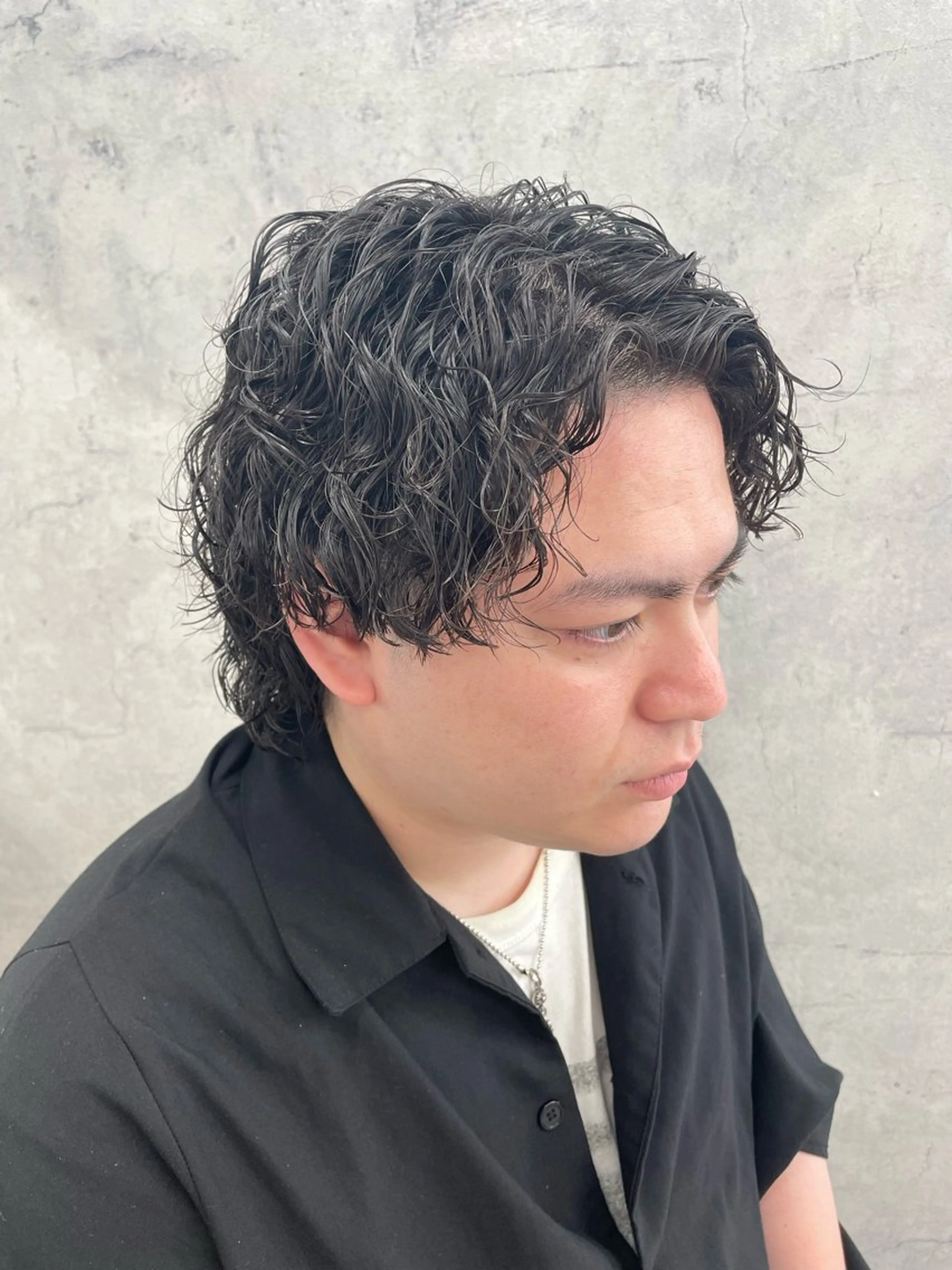 ミディアム パーマ メンズ カット パーマ メンズ/パーマ KAZUKIのヘアスタイル