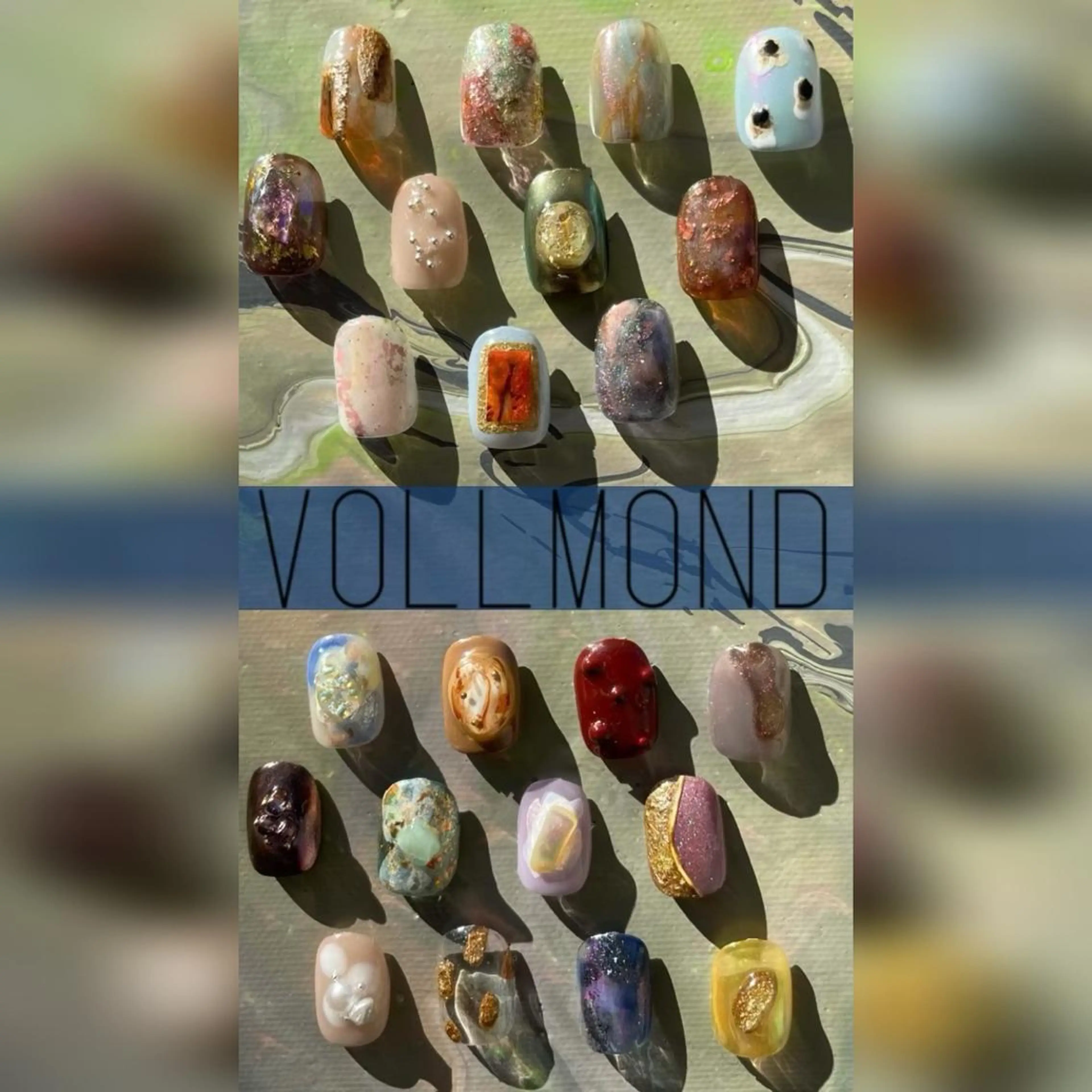 ネイル オーロラネイル 氷ネイル・うるうるネイル 韓国ネイル マグネットネイル ミラーネイル ハンドネイル VOLLMOND nailのネイルデザイン