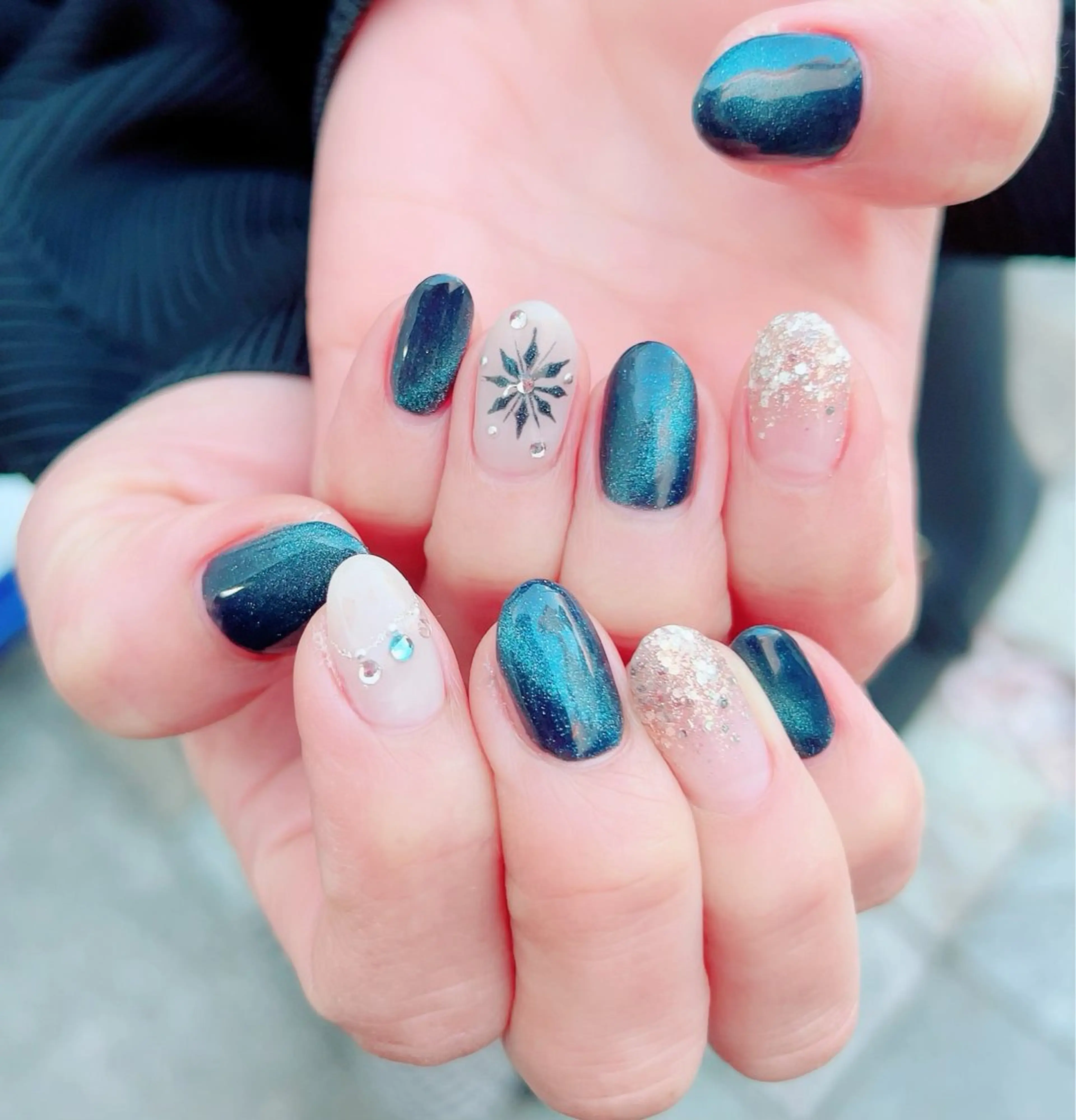 ネイル ジェルネイル 持ち込み パラジェル 冬ネイル クリスマス ハンドネイル Nail Salon Ｄream Mamのネイルデザイン