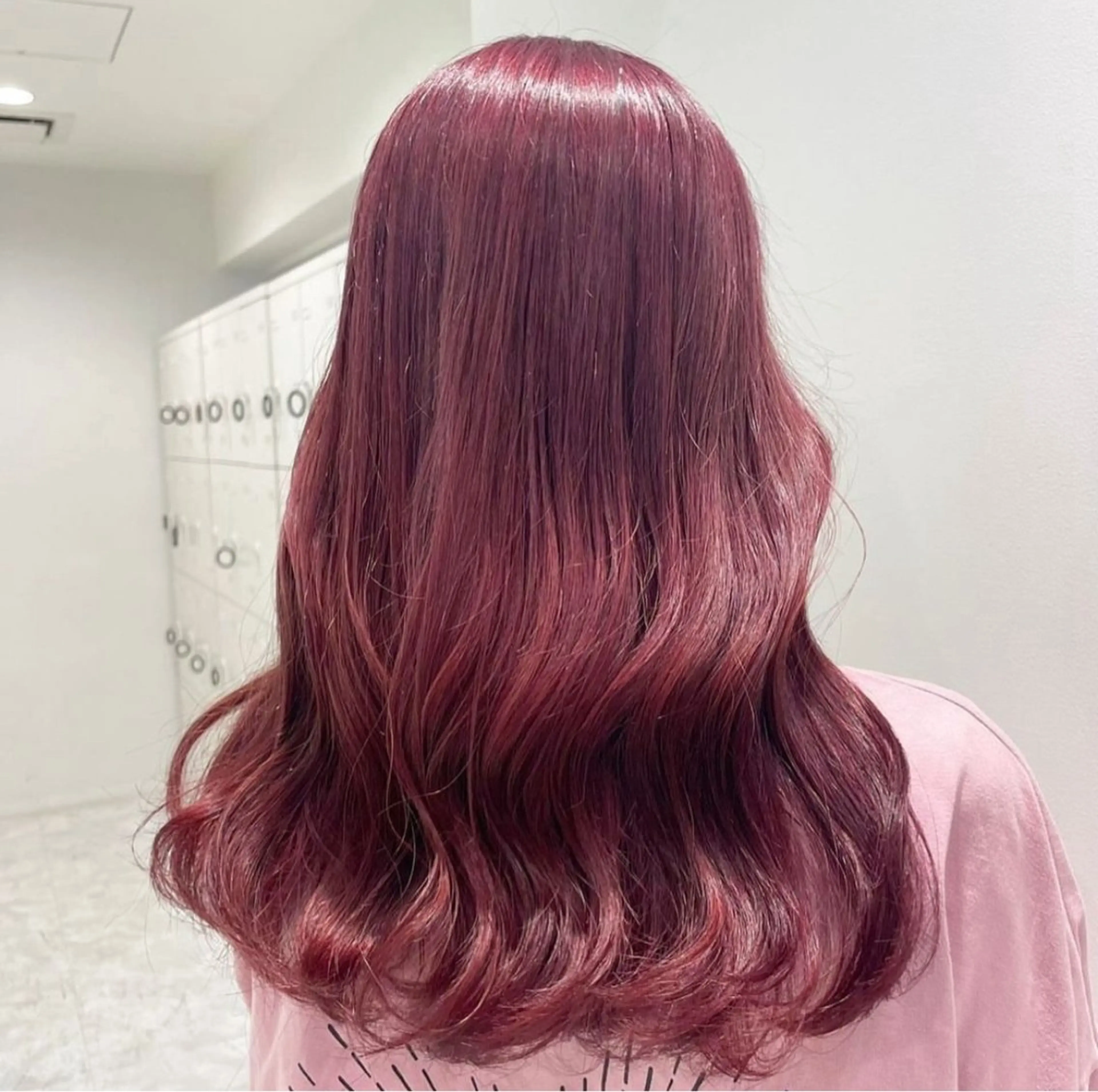 セミロング カラー ヘアアレンジ ピンクカラー ヘアカラー 🎀Girly艶髪カ ラー🎀Harukaのヘアスタイル