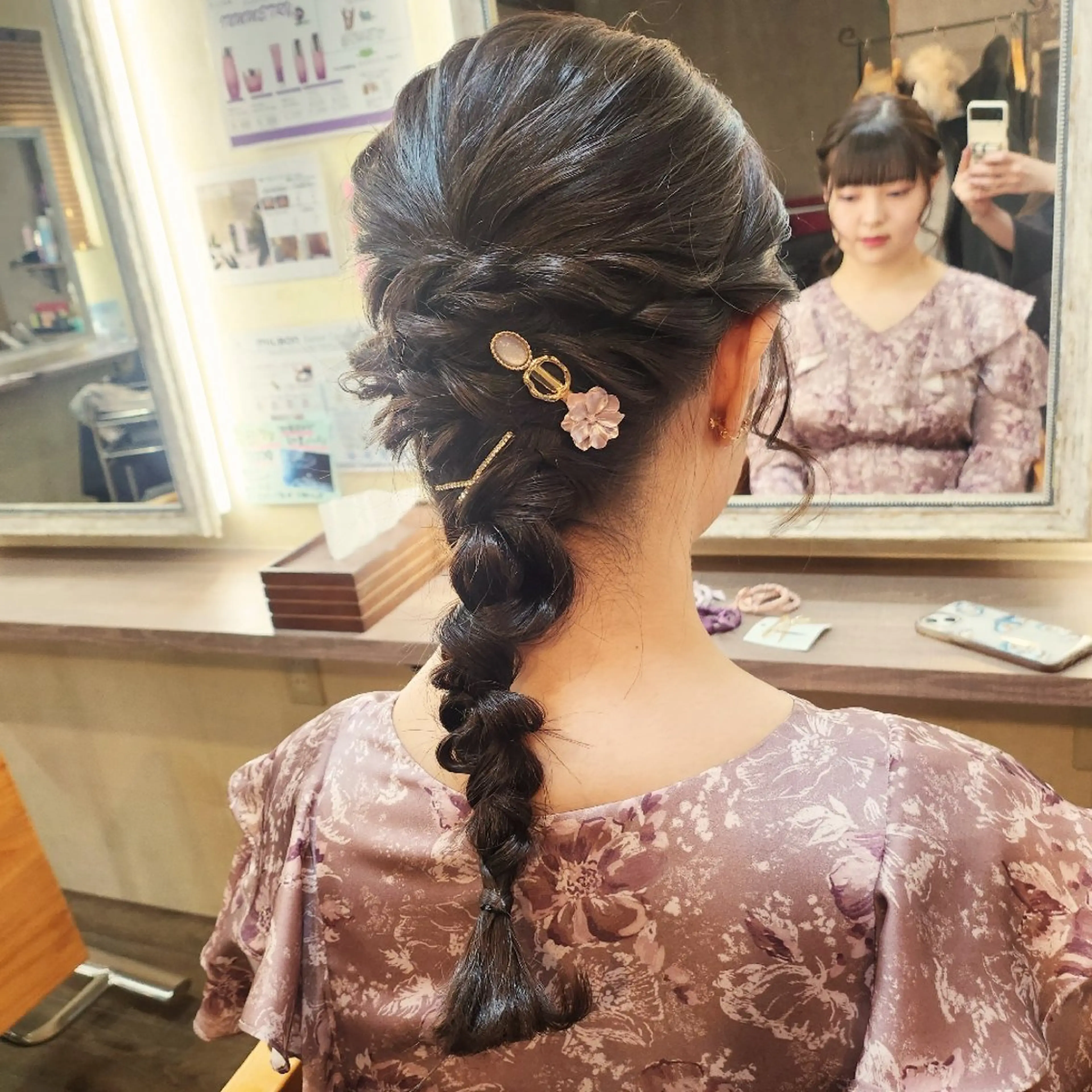 ロング ヘアアレンジ ヘアセット 田井中 悠紀のヘアスタイル