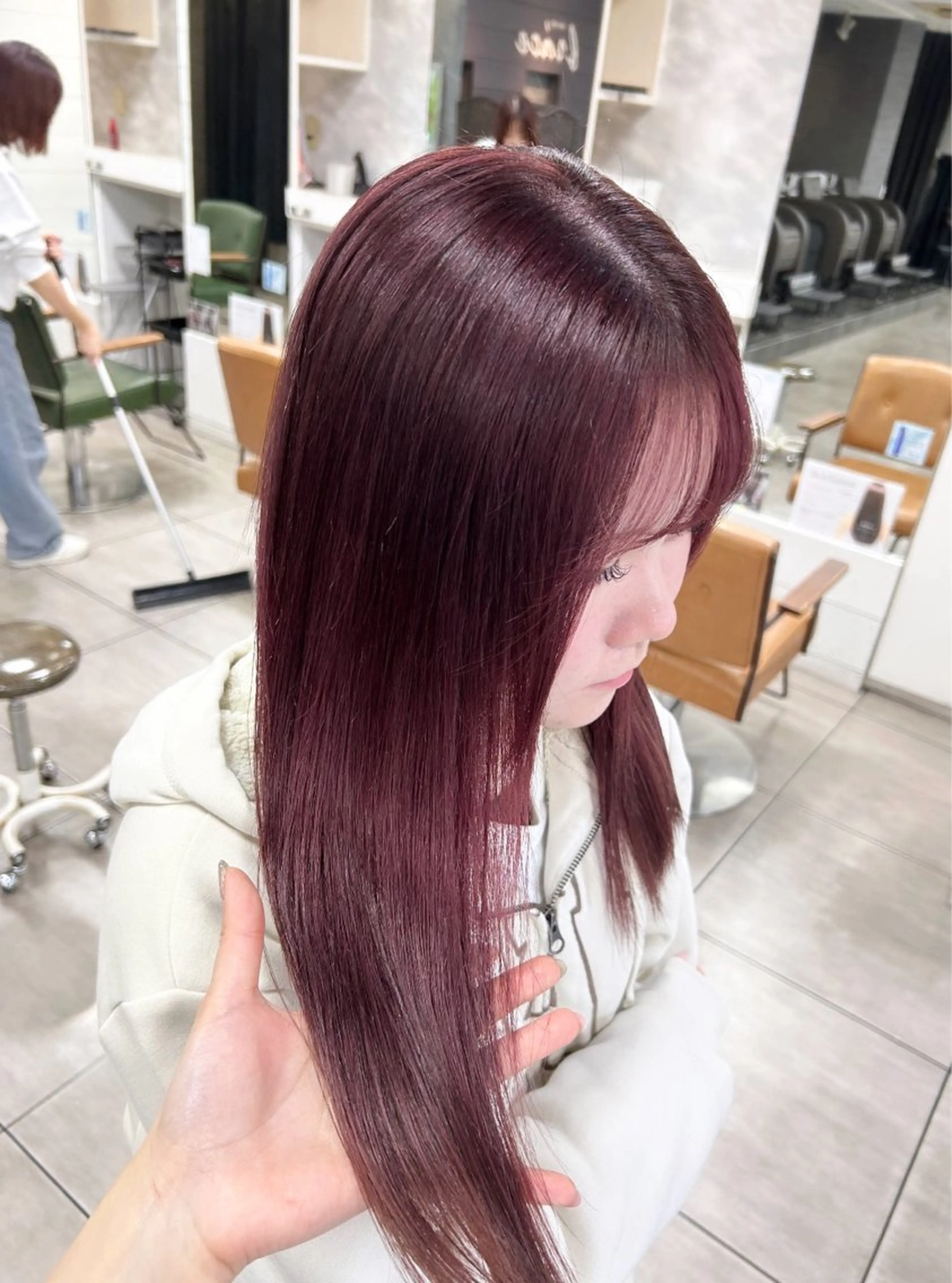 ロング ピンクブラウン ロング カット ヘアカラー 🫧艶髪カラー🫧 森本くるみのヘアスタイル