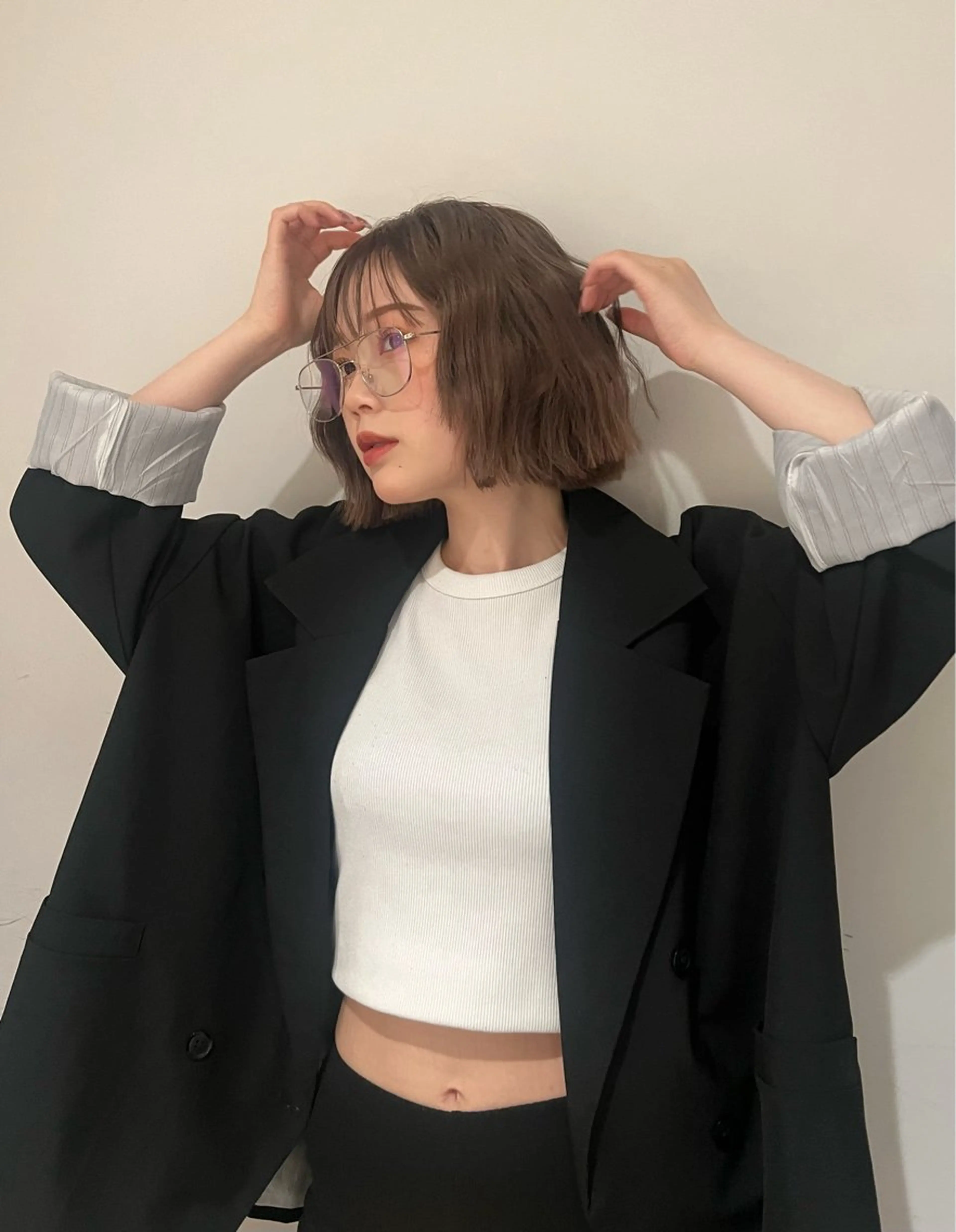 ミディアム カラー ヘアカラー ツガミ リナのヘアスタイル