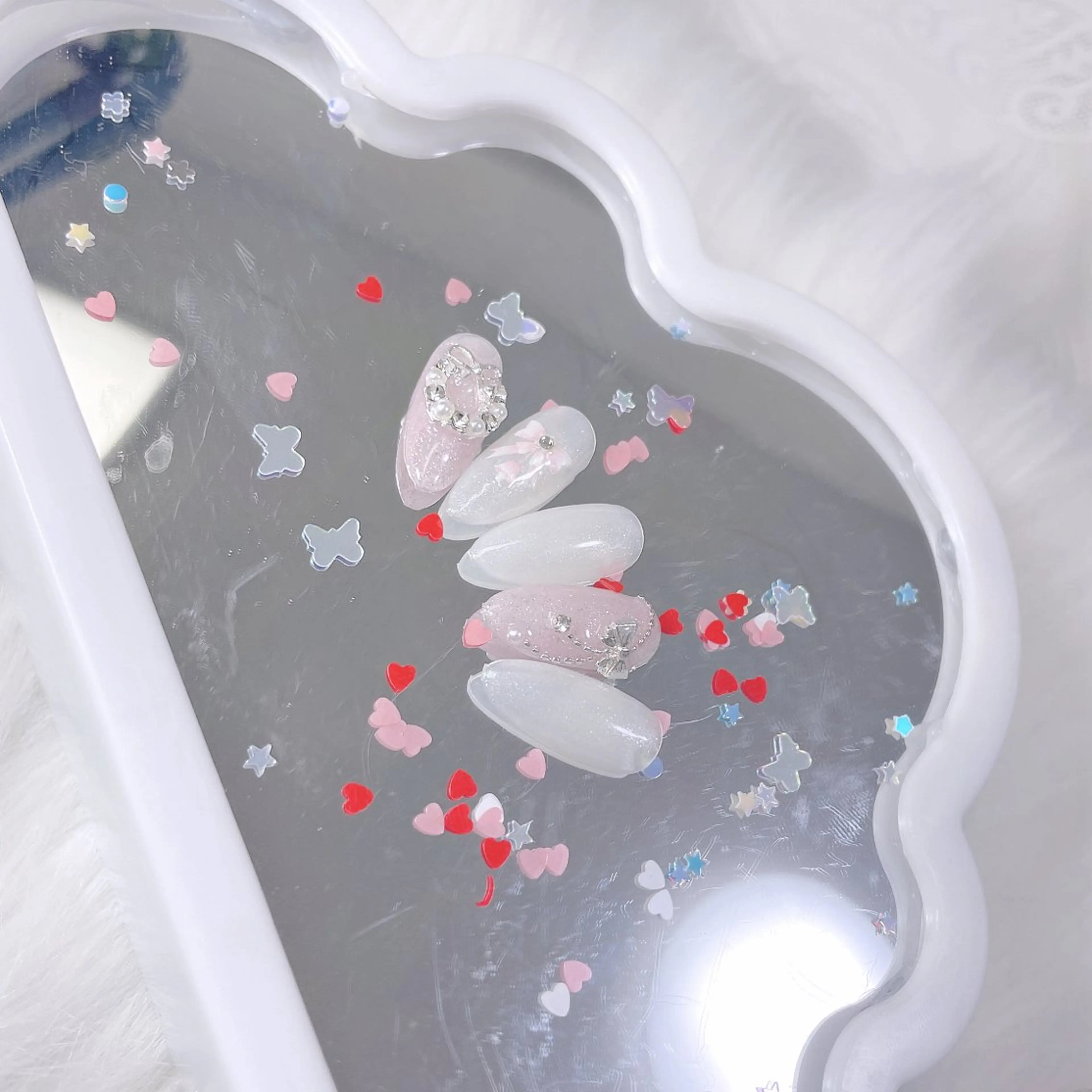 ネイル 成人式 ジェルネイル ロングネイル マグネットネイル 大理石ネイル(マーブル) ハンドネイル MoMoA Nail ネイル長さ出し専門店のネイルデザイン