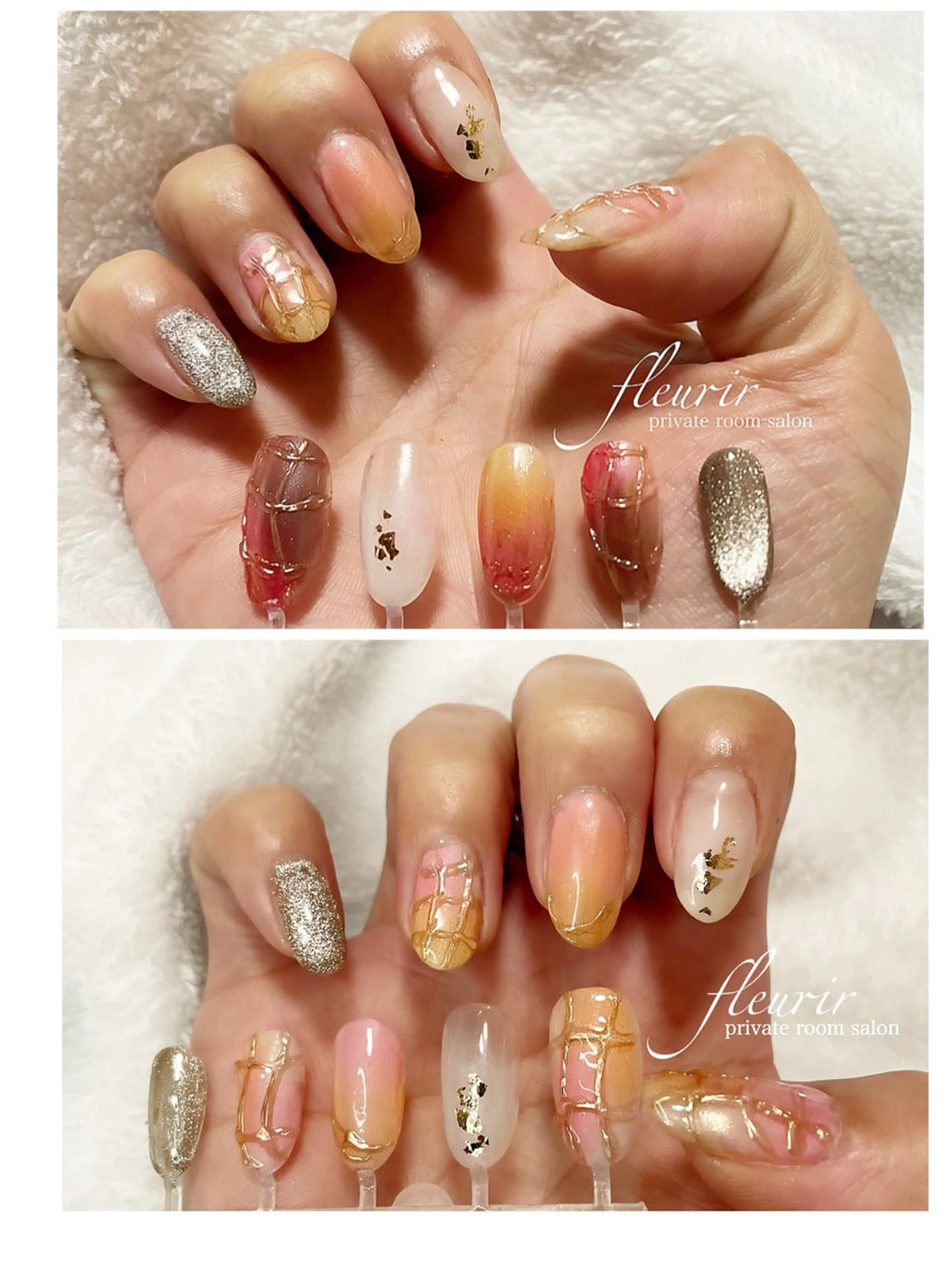 ネイル ピンク バレンタイン フルリール 【プライベートサロンのネイルデザイン