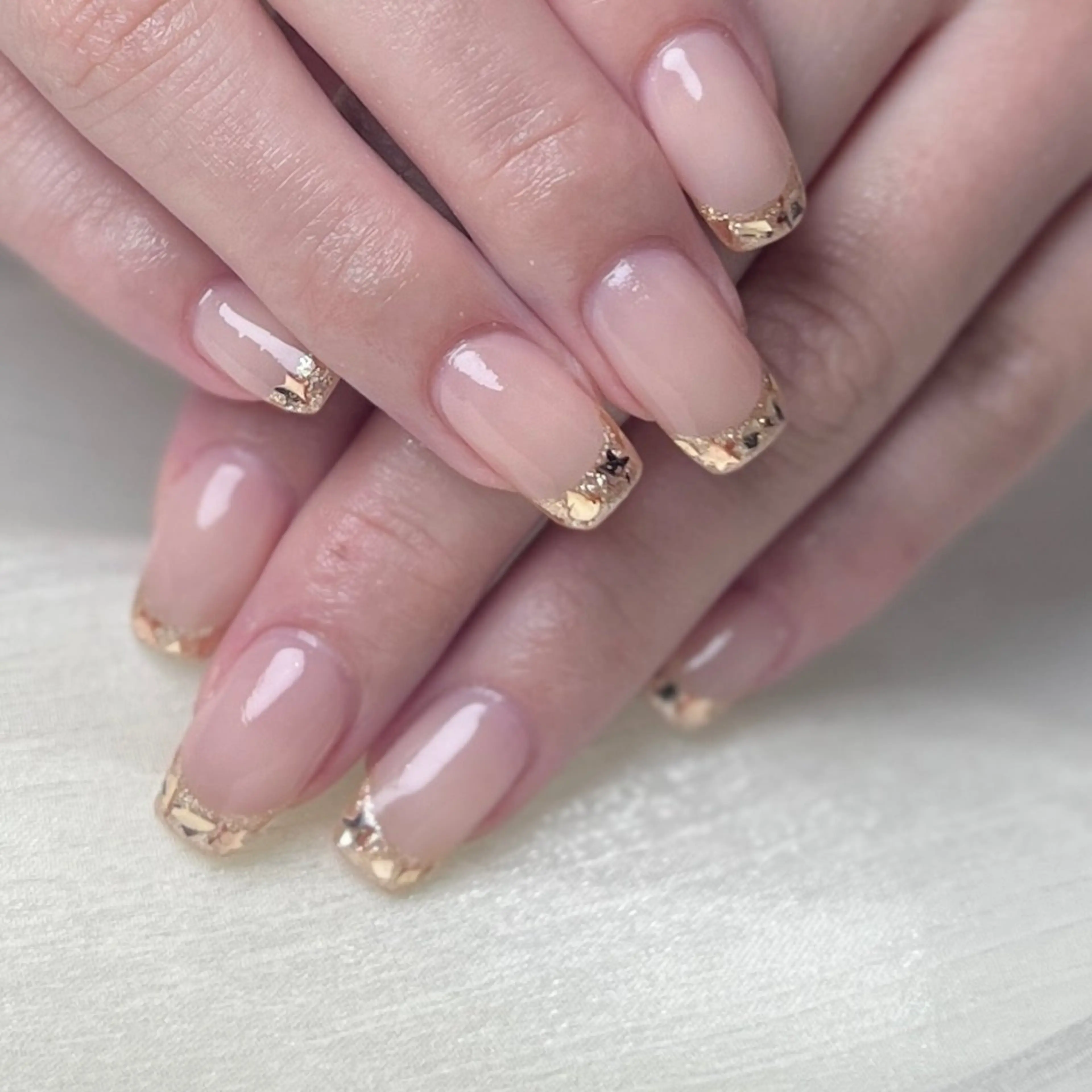 ネイル ゴールド オフィスネイル ピンク ハンドネイル 【nailsalon LaMeL】岡崎のネイルデザイン