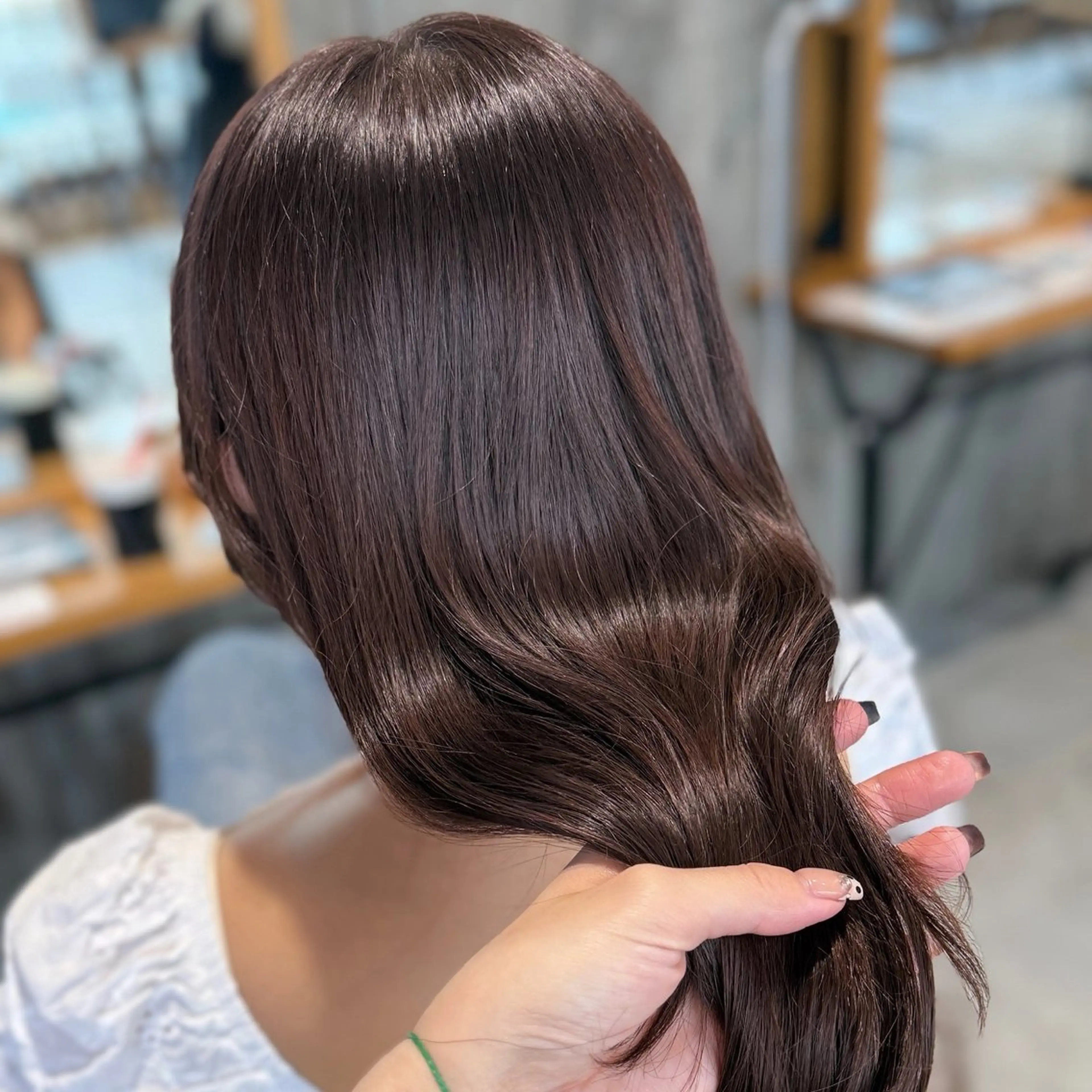 セミロング ピンクブラウン ヘアカラー 🎀Lolonois 池田店🎀佐藤百奈美のヘアスタイル