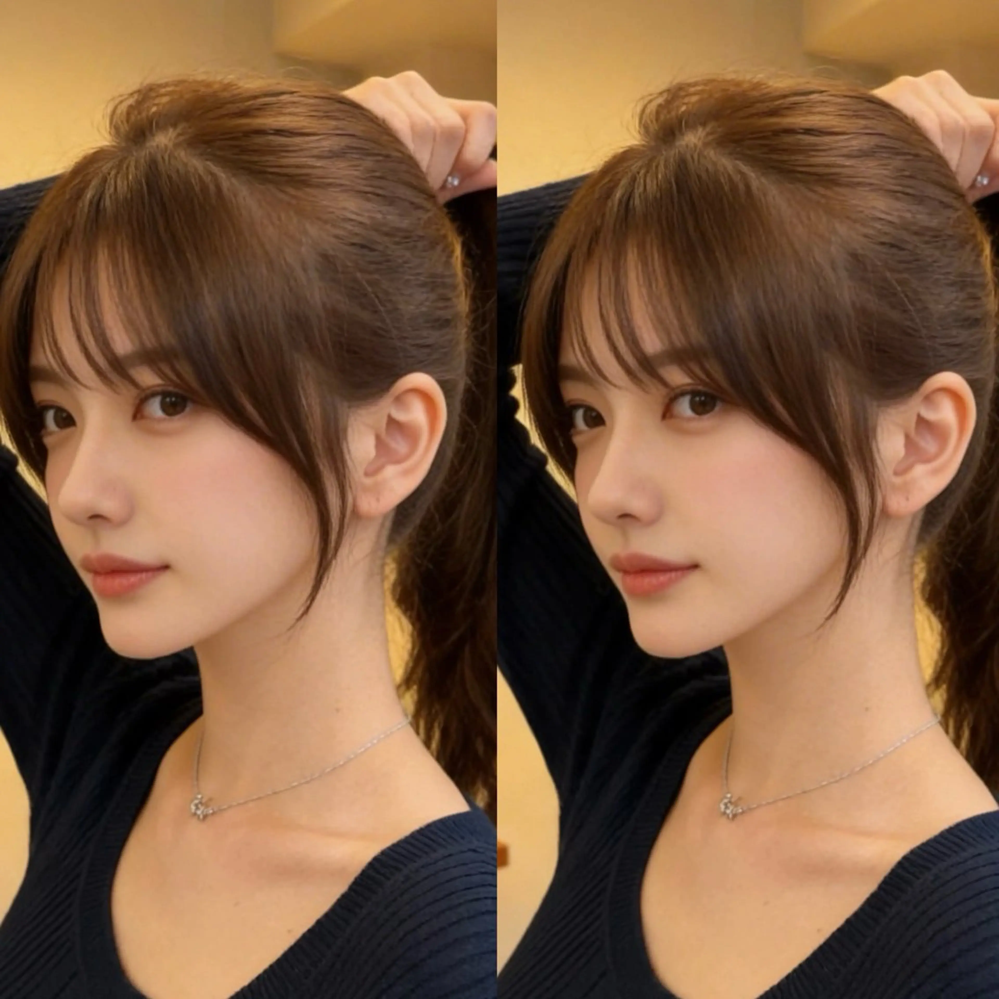 ミディアム カット ヘアカラー トリートメント 🪞顔周りカット🪞 北里朋子のヘアスタイル