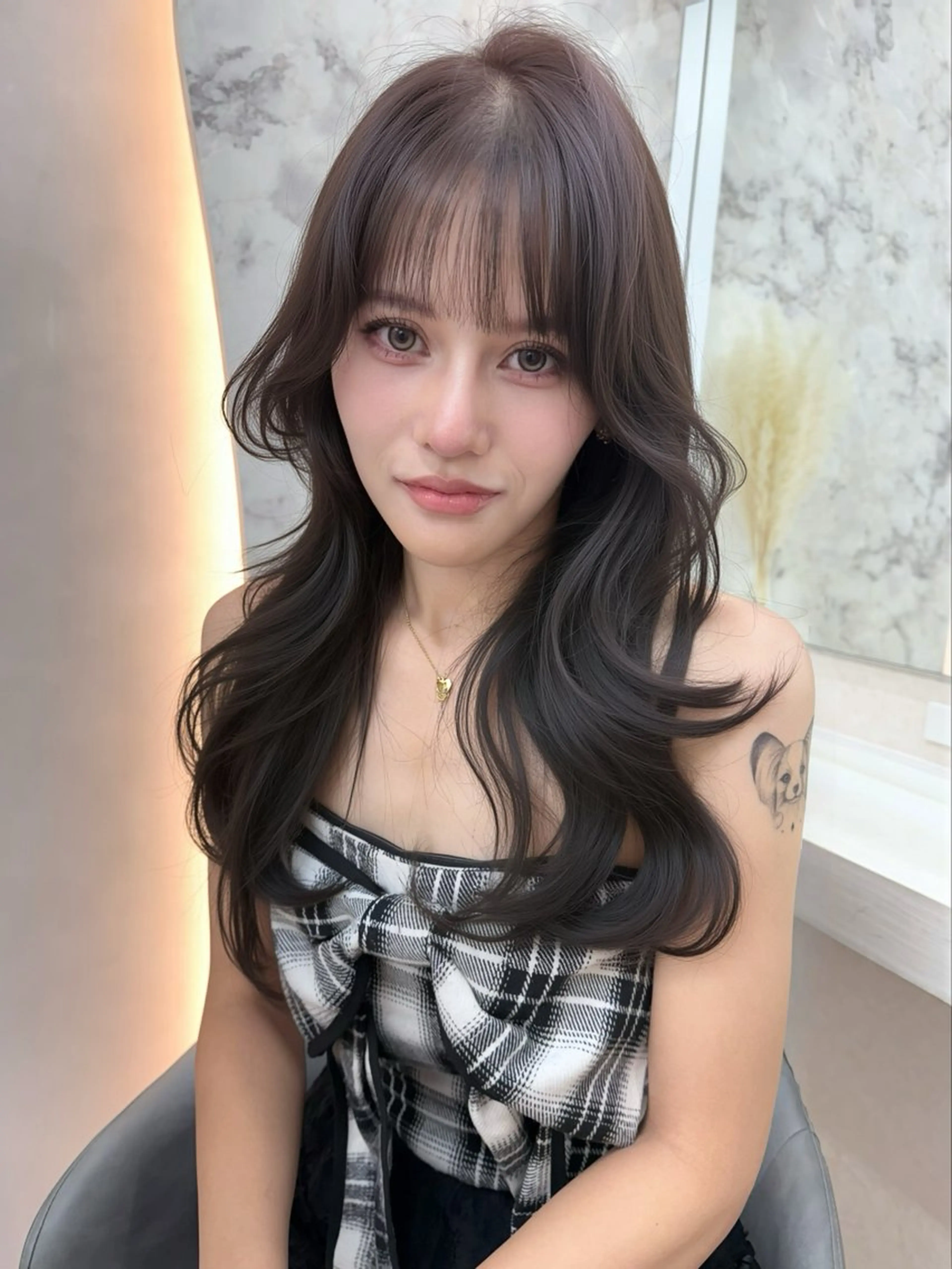 ロング カラー ベージュカラー ブリーチ ブラウンカラー ケアブリーチ ハイトーンカラー カット ヘアカラー トリートメント 🦋高瀬寛菜🦋 韓国/ブリーチのヘアスタイル