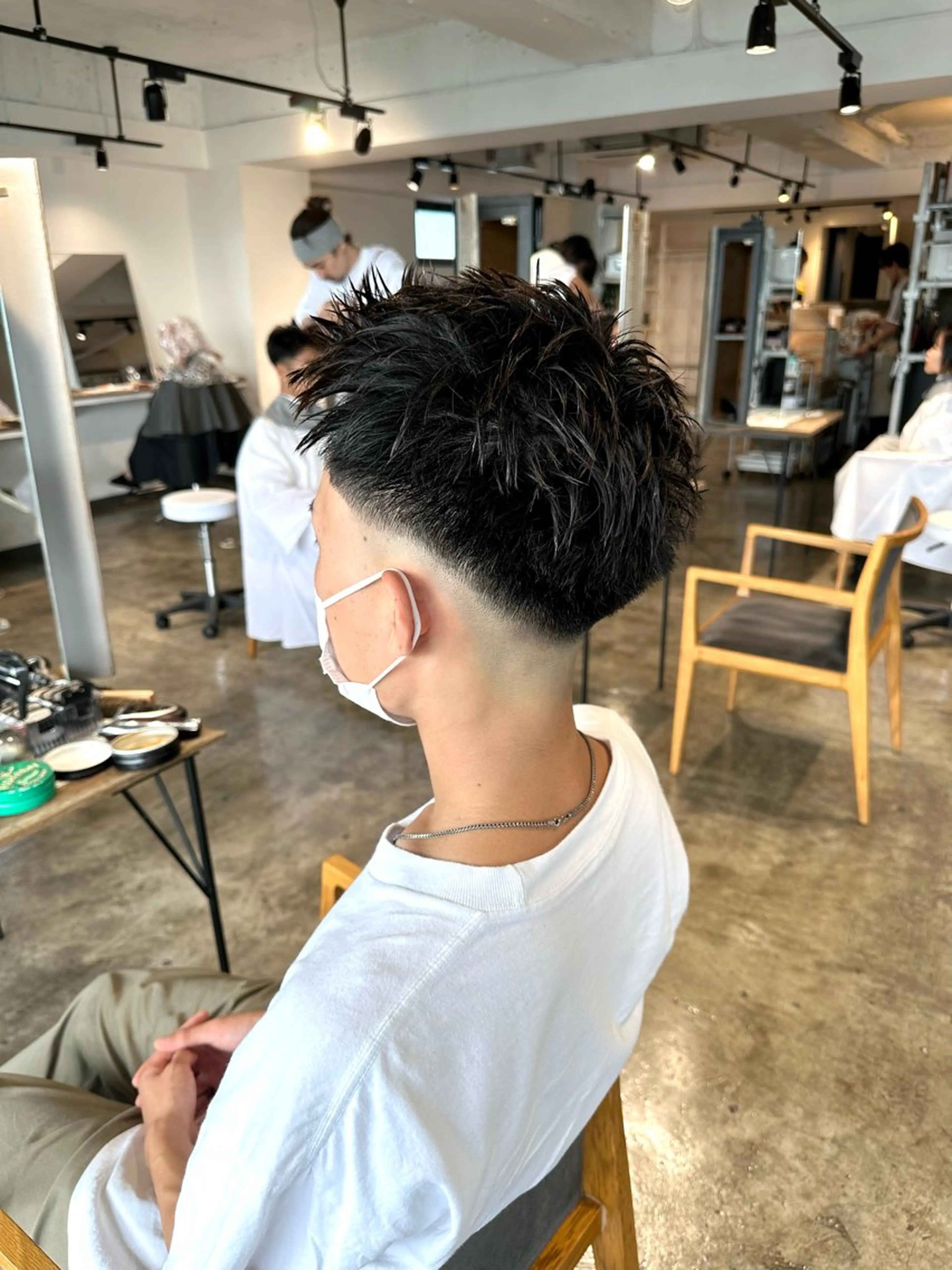 メンズ フェードカット マッシュ メンズパーマ スキンフェード スパイキーショート カット 骨格補正施術/メンズ 専門美容師/YUYAのヘアスタイル