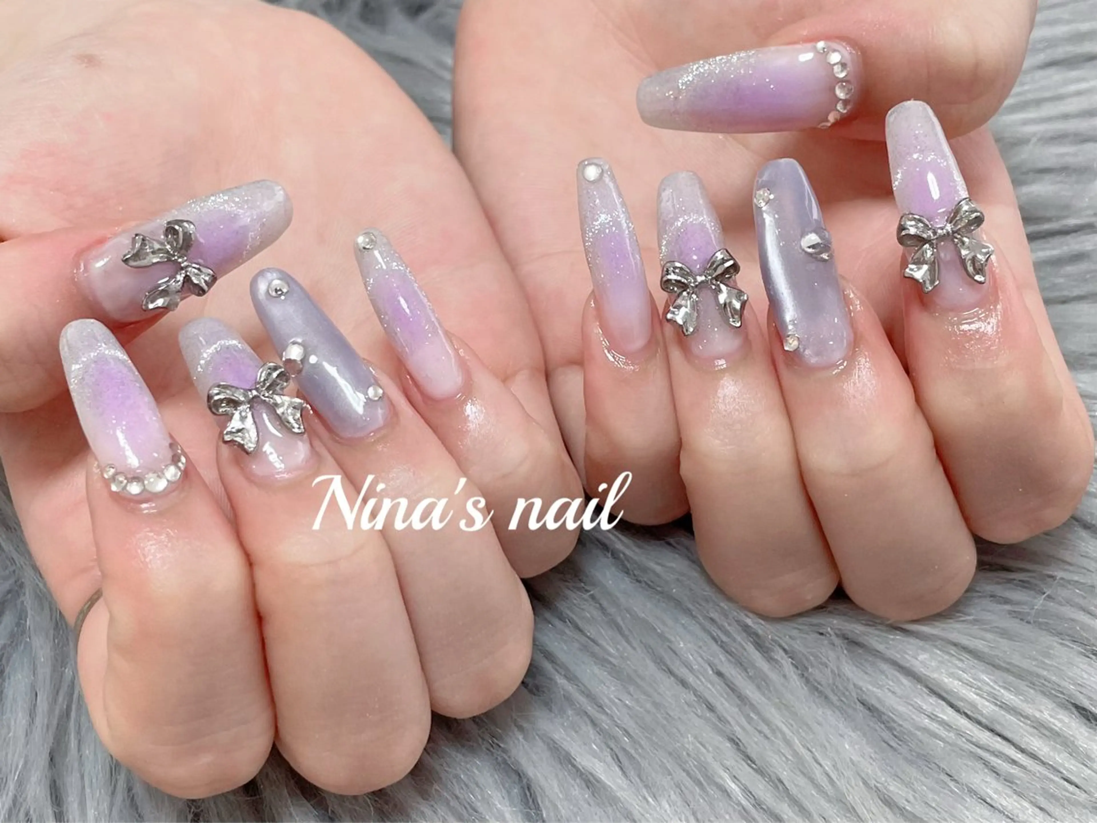 ネイル チークネイル マグネットネイル Nina's nailのネイルデザイン