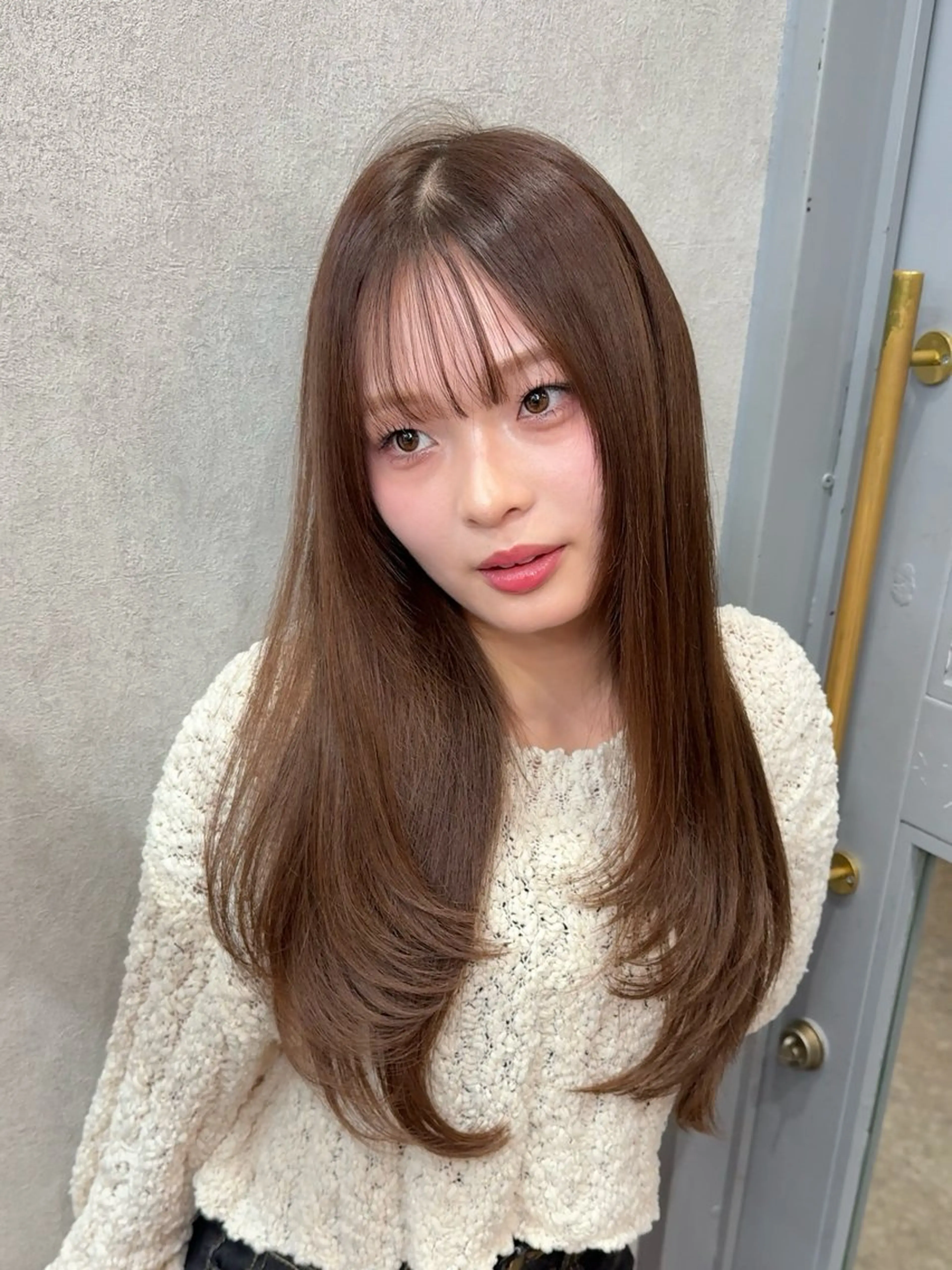 ロング カラー カット ヘアカラー トリートメント ダブルカラー 韓国ヘアKYONのヘアスタイル