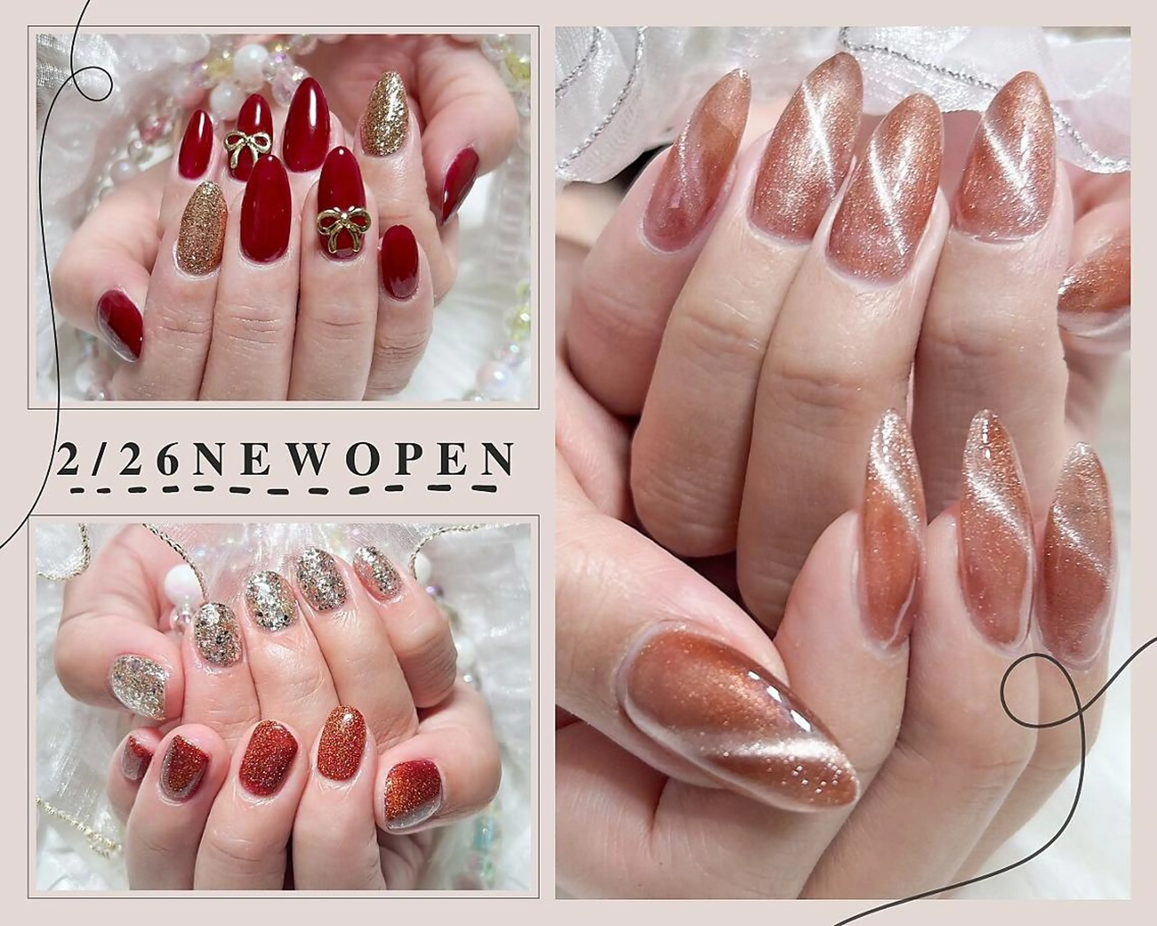 [NEWOPEN記念]自店オフ無料☆ジェルネイル★ラメグラデーションネイル：オフ込み　¥5500の写真