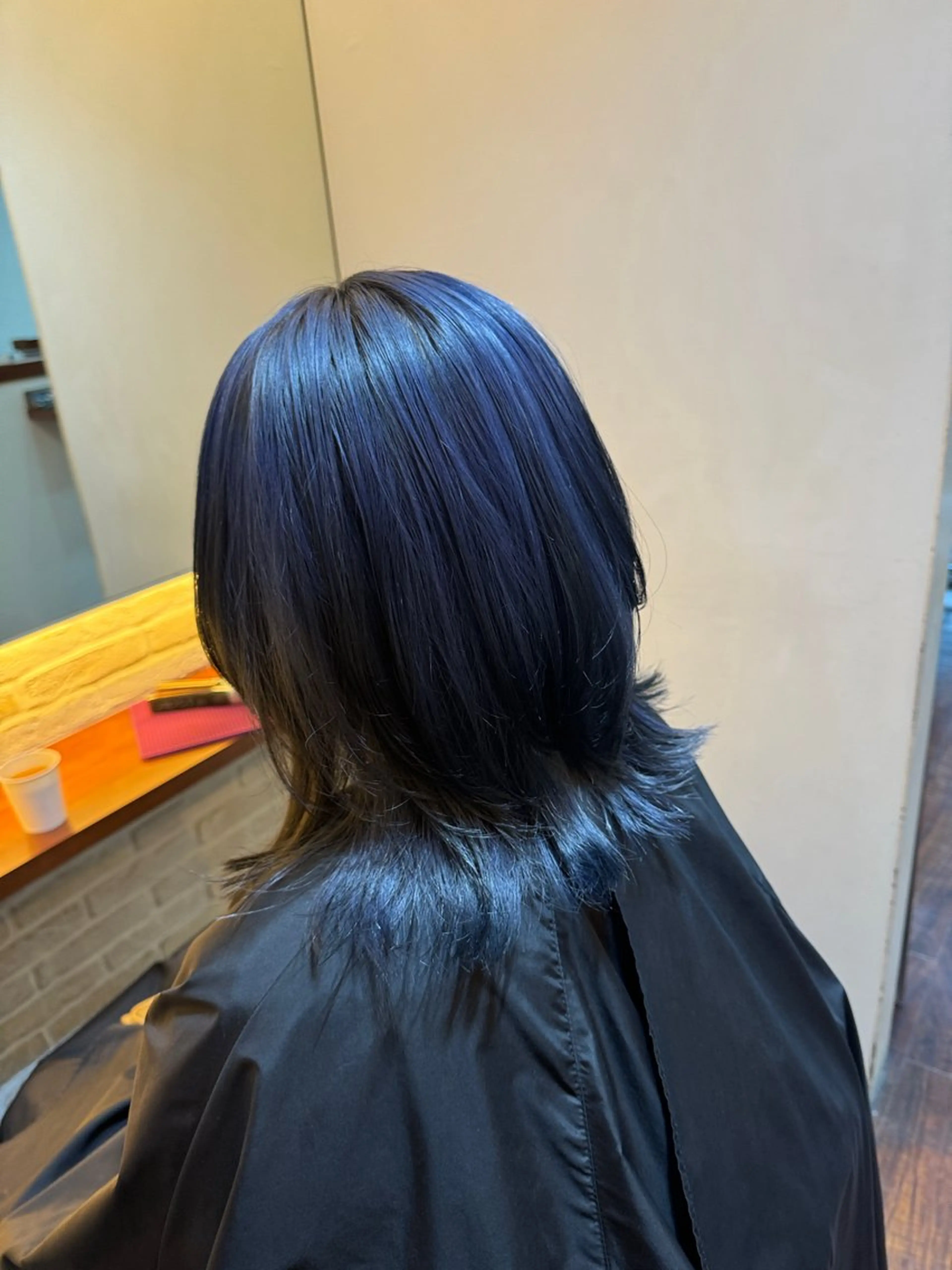 ショート カラー 黒髪 ブルーカラー tet 店長 RIKITOのヘアスタイル