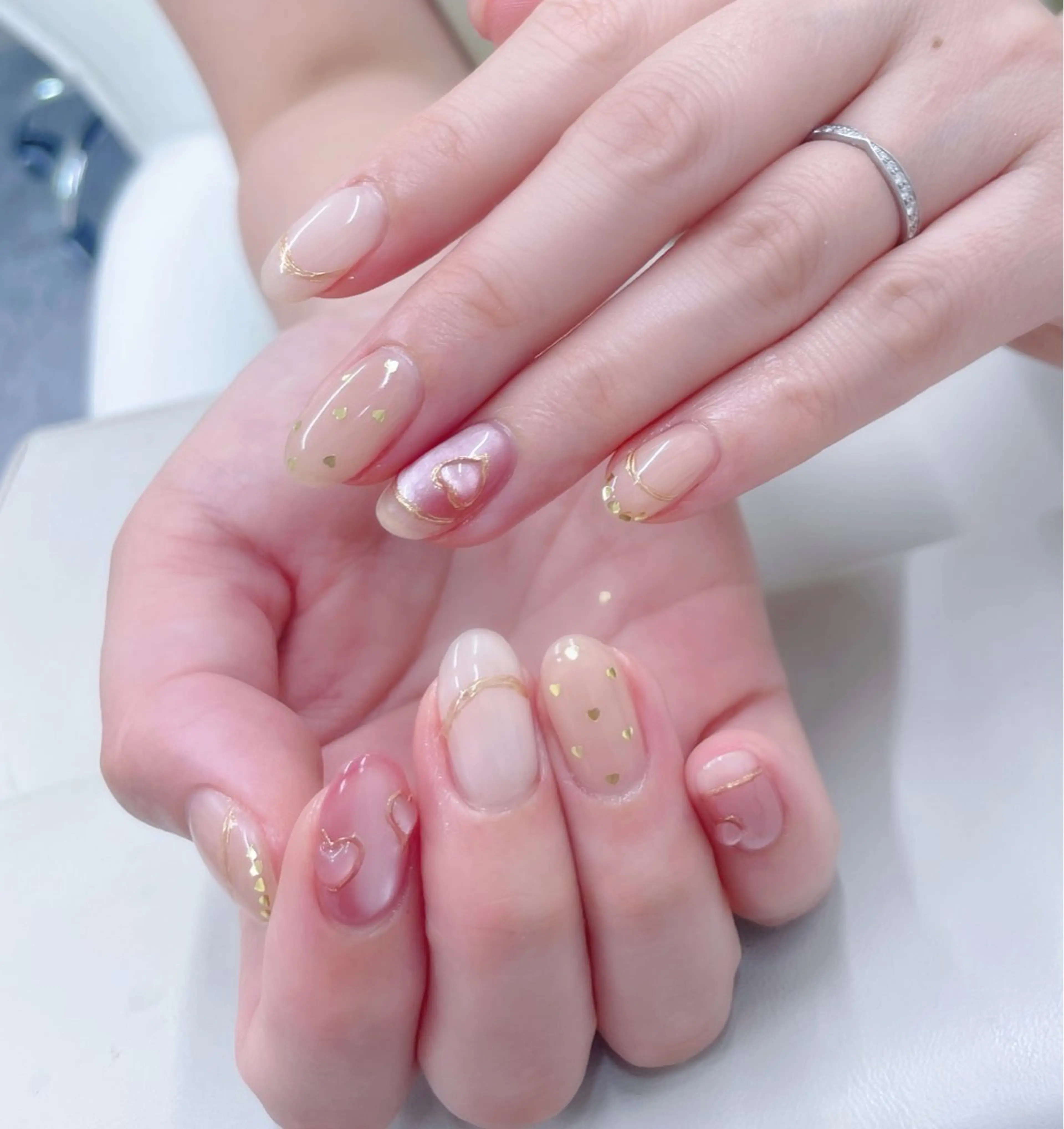 ネイル アートネイル チークネイル 長さ出し ジェルネイル マグネットネイル ハンドネイル AngelChris ビューティーサロンのネイルデザイン