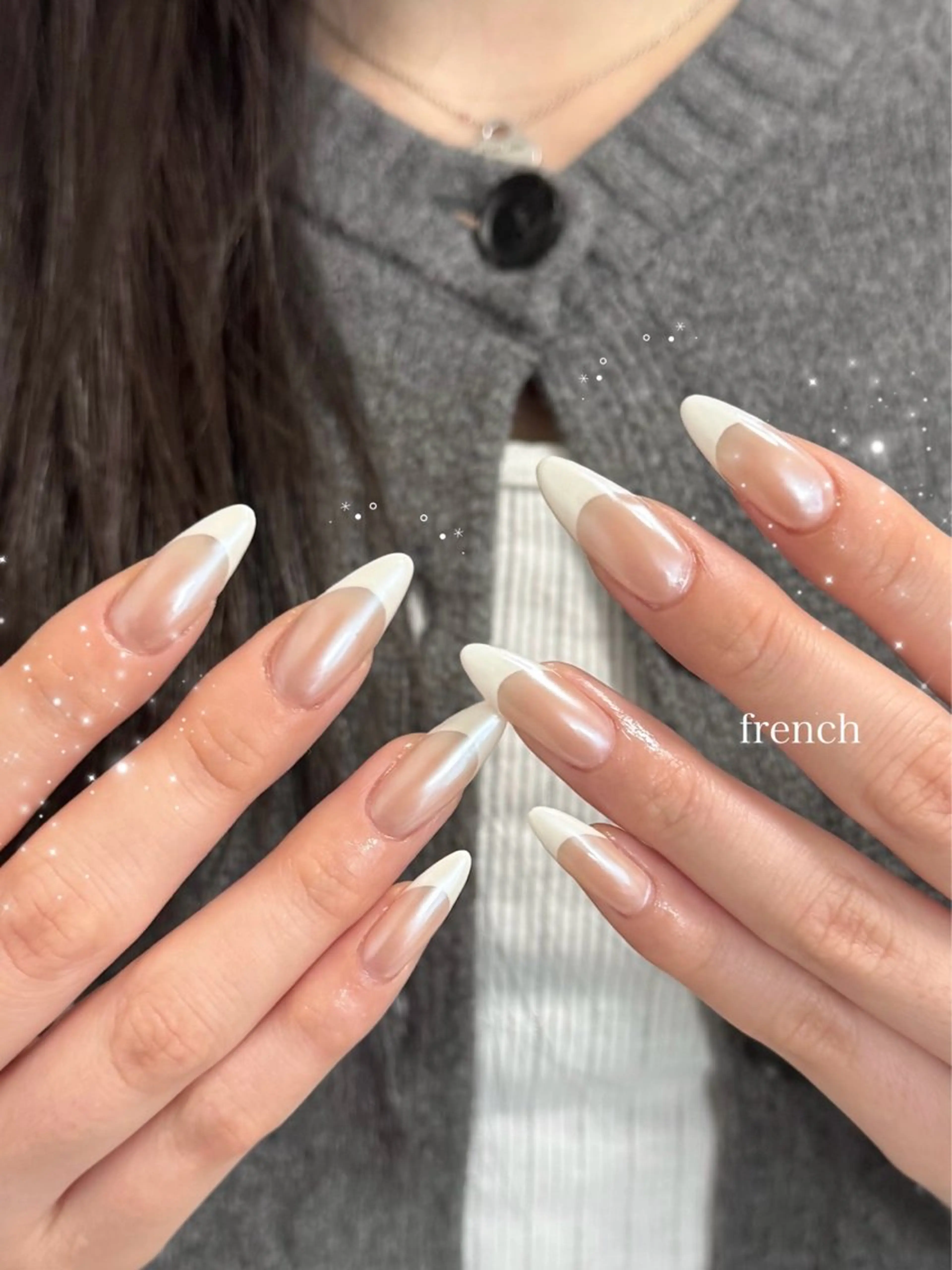 ネイル フレンチネイル ミラーネイル nail salon CAREY 🎀のネイルデザイン